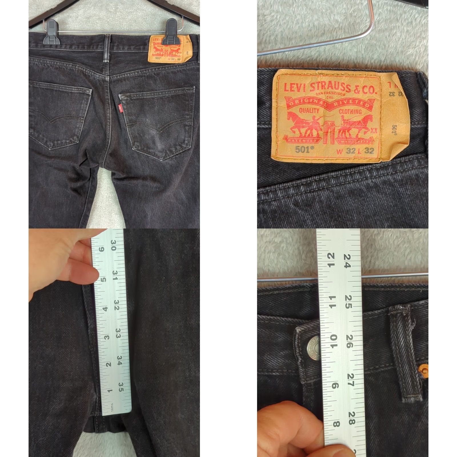 Levi's Levi's 501 Jeans Men 32X32 Black Denim Button Fly Straight Leg Classic Size US 32 / EU 48 - 8 Thumbnail