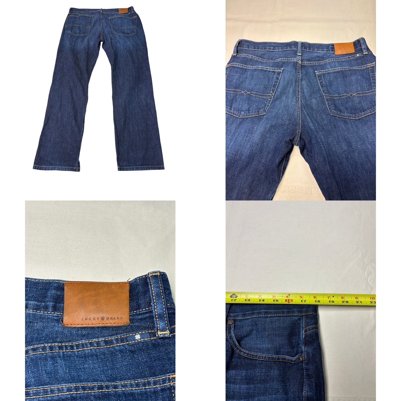 Lucky Brand Lucky Brand 221 Original Straight Jeans Mens 38x30 Dark Blue 100% Cotton Denim Jeans Size US 38 / EU 54 - 8 Thumbnail