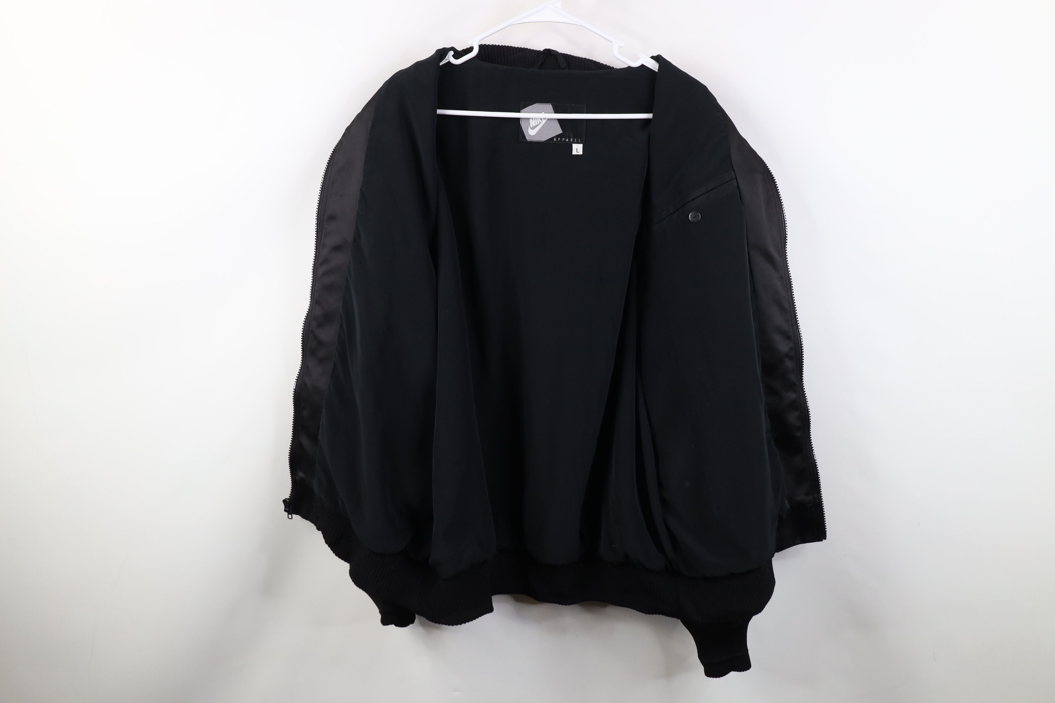 Nike Vintage 90s Nike Racing Team James Satin Bomber Jacket Black Size US L / EU 52-54 / 3 - 10 Thumbnail