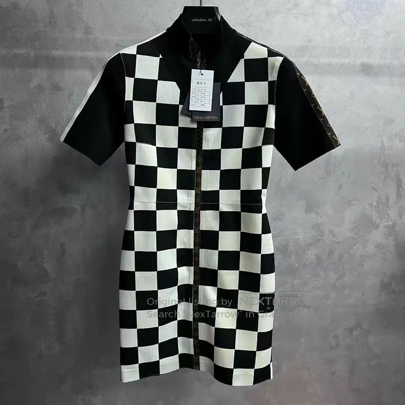 Louis Vuitton Louis Vuitton White plaid A-line short sleeve dress Size XS / US 0-2 / IT 36-38 - 1 Thumbnail