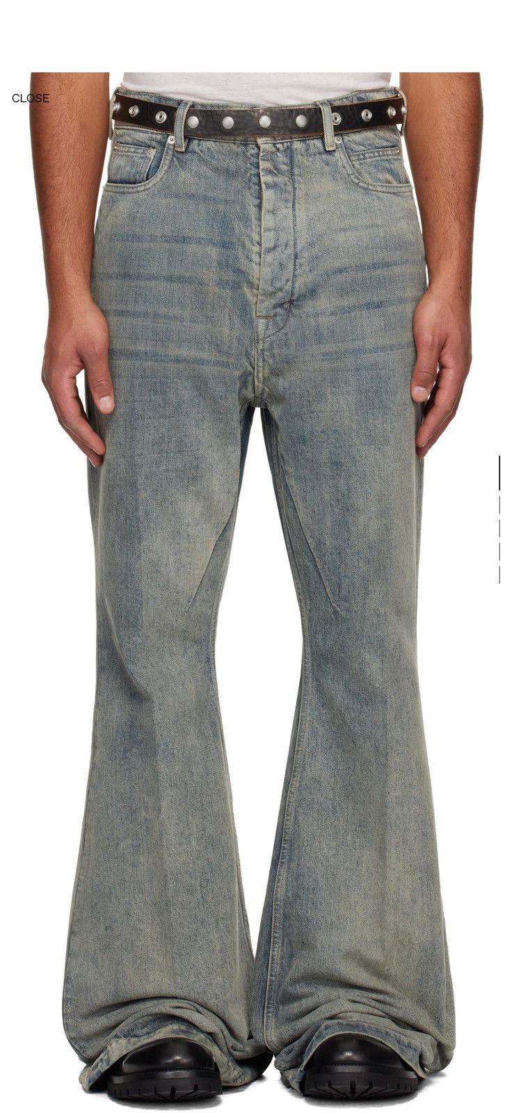 Rick Owens Rick Owens Bolans Faded Wide-Leg Jeans. 28 Size US 28 / EU 44 - 1 Thumbnail