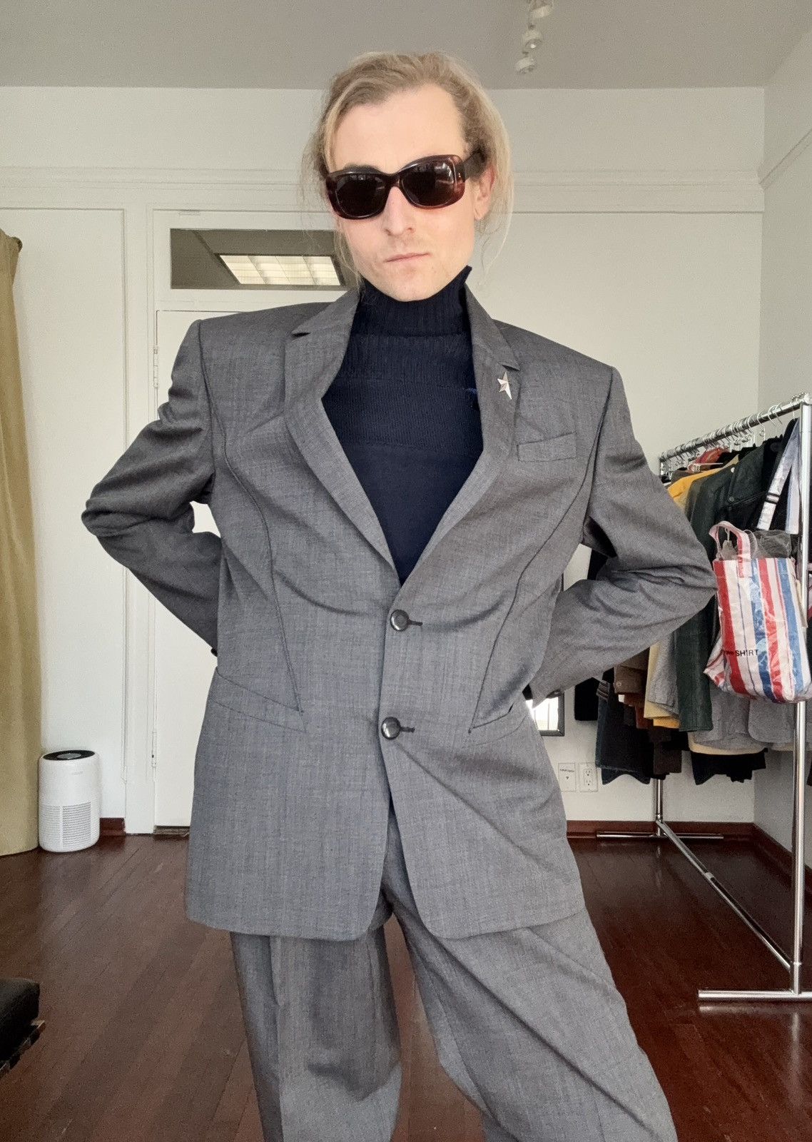 Thierry Mugler MUGLER Archive 1980’s Museum Held Signature Big Suit Set Size 48S - 4 Thumbnail
