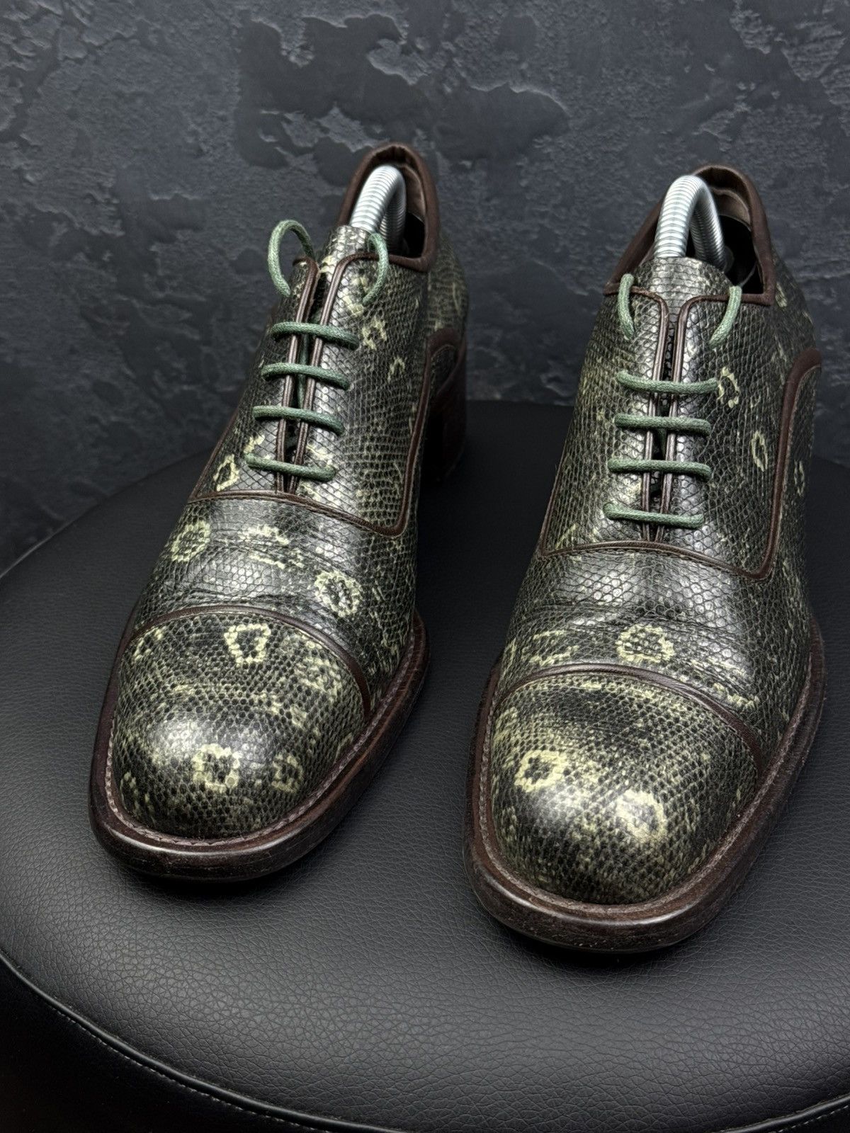 Prada Vintage Prada Python Effect Heeled Derby Shoes Archive 90s Size US 8 / IT 38 - 5 Thumbnail