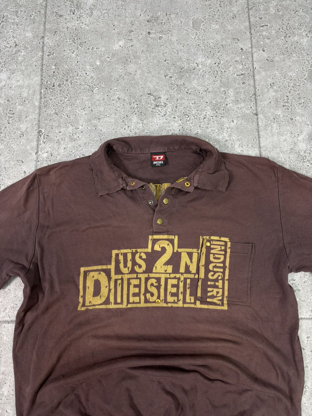 Affliction × Diesel Archive Y2K 2000s Diesel Polo T-Shirt Diesel Industry Punk Size US XL / EU 56 / 4 - 4 Thumbnail