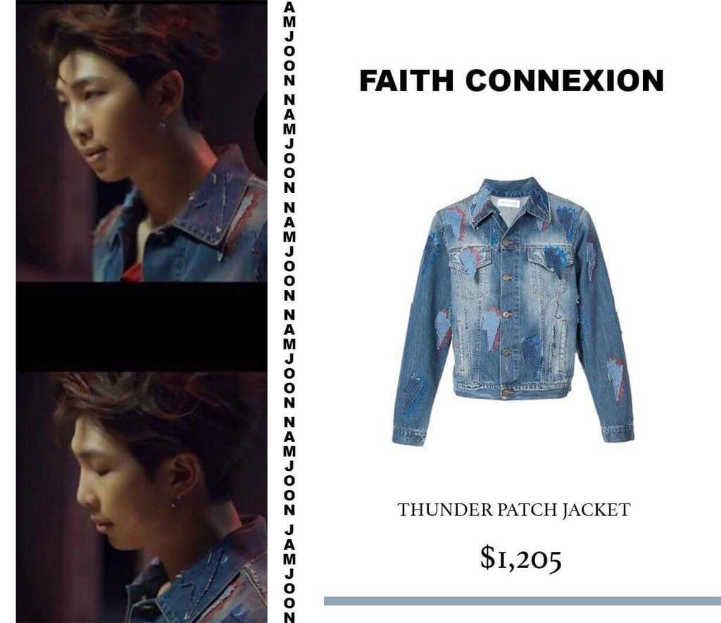 Faith Connexion Faith Connexion – Thunder Patch Denim Jacket Worn by BTS Size US XL / EU 56 / 4 - 8 Thumbnail