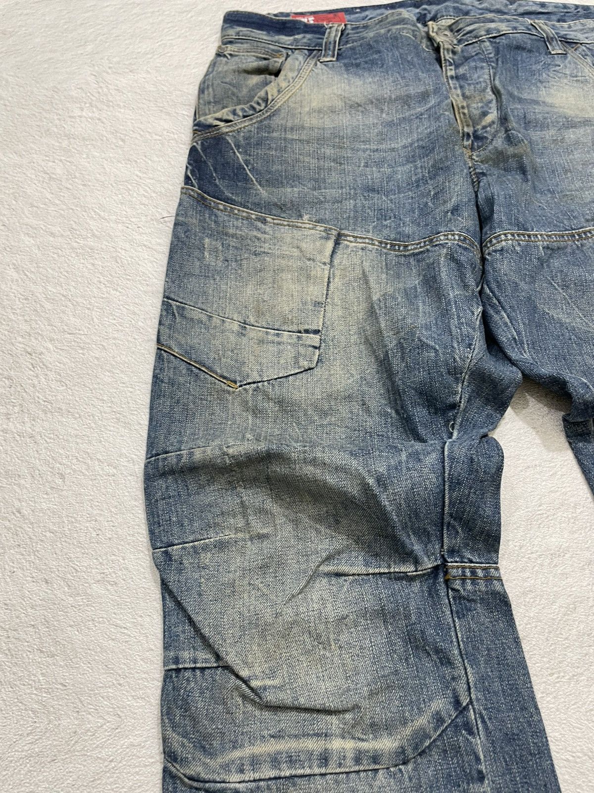 Zara 2000s Japanese Zara Multi Pocket Lightning Wash Denim Y2K Size US 38 / EU 54 - 4 Thumbnail