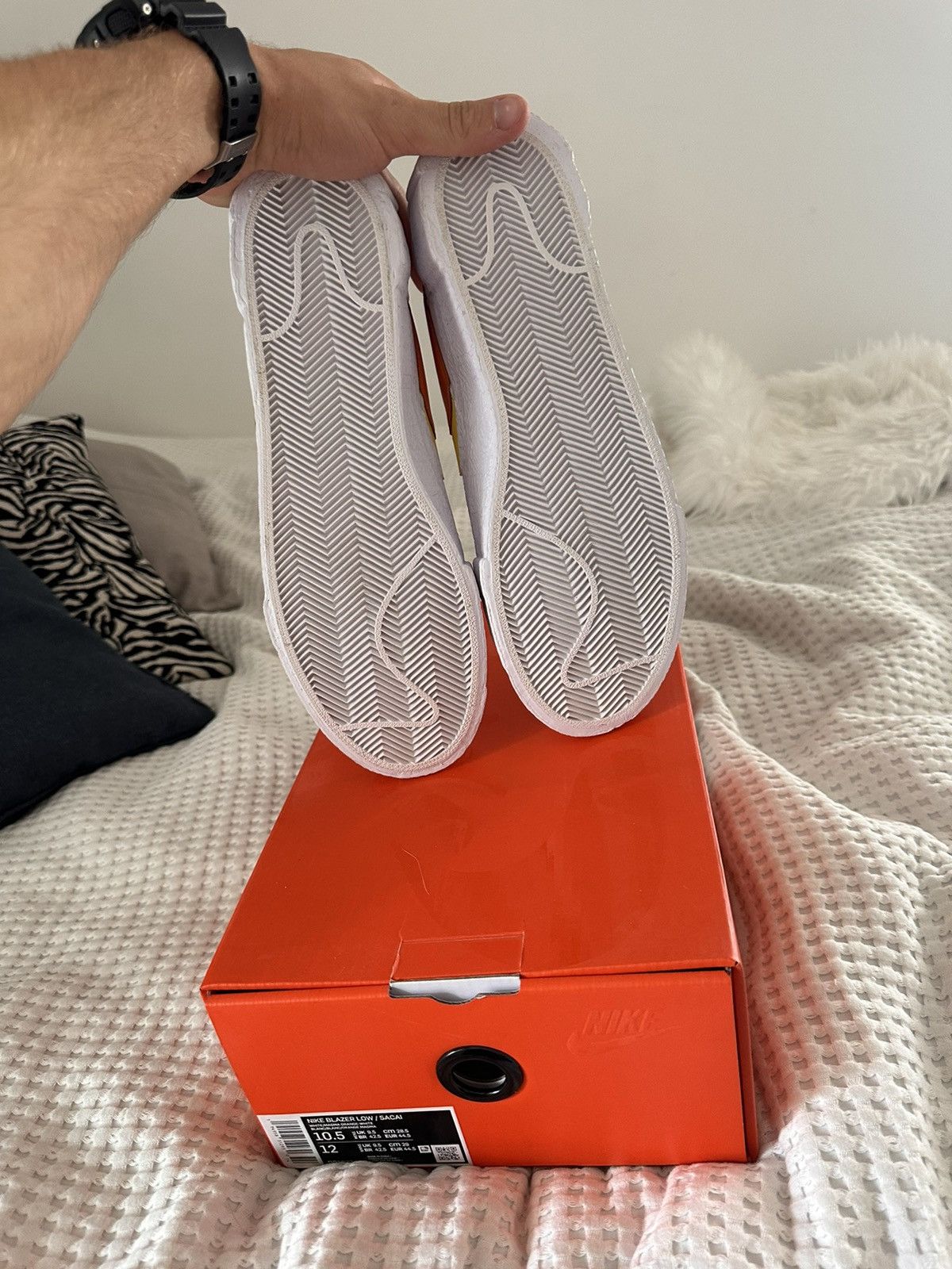 Nike × Sacai Nike Blazer Low Sacai Magma Orange Size US 10.5 / EU 43-44 - 9 Thumbnail