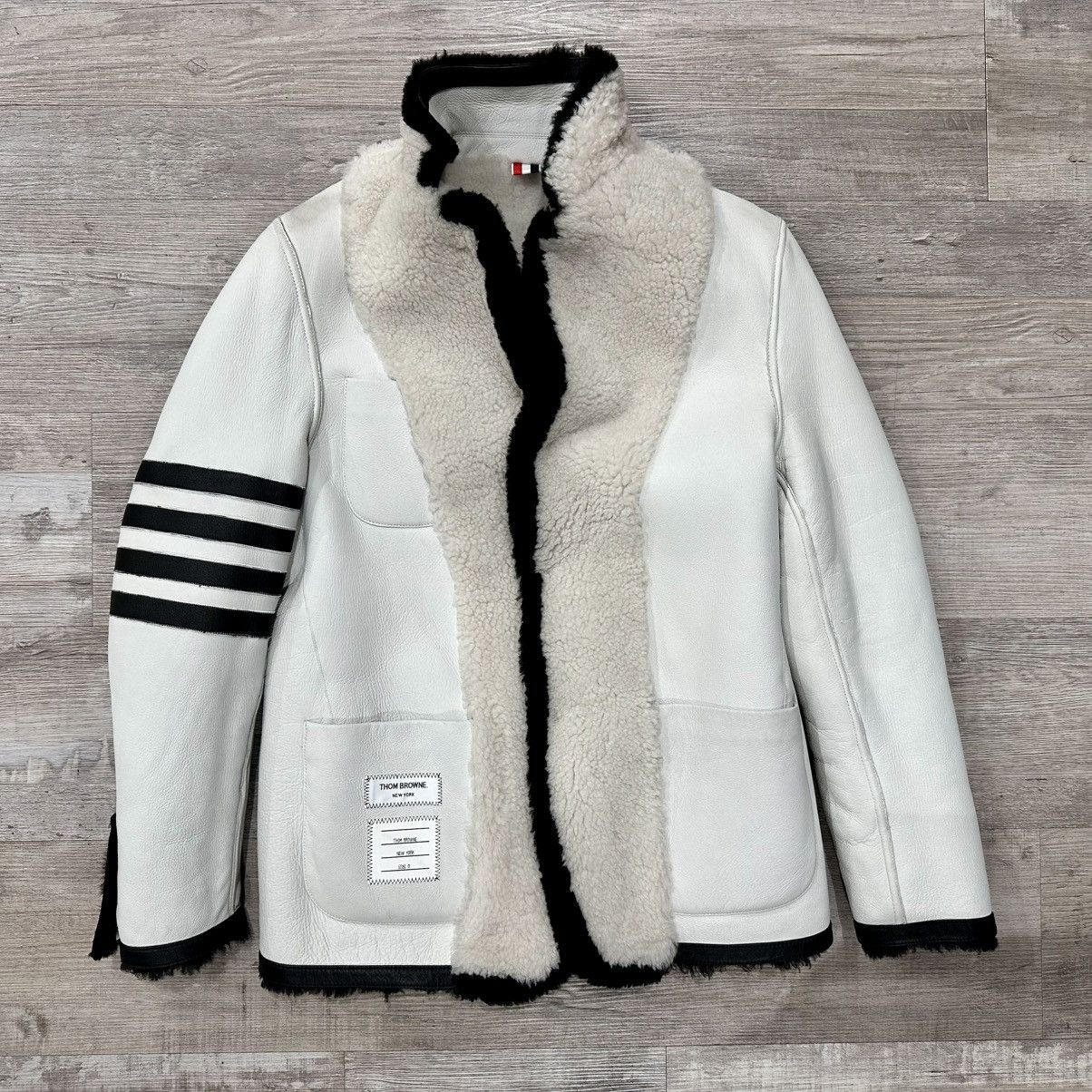 Thom Browne THOM BROWNE REVERSIBLE SHEARLING LEATHER JACKET SIZE 0 Size US XS / EU 42 / 0 - 6 Thumbnail
