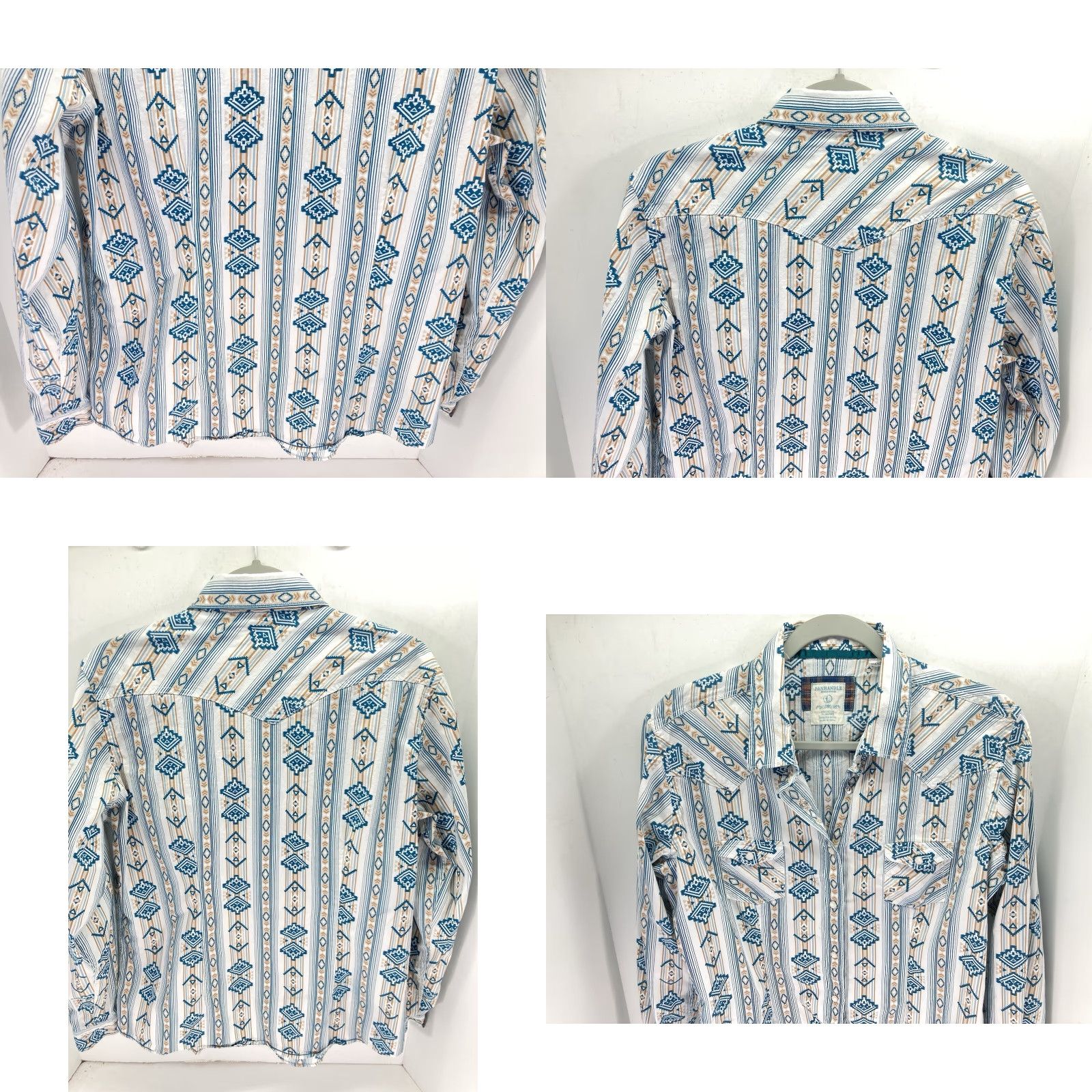 Vintage Panhandle Slim Rough Stock Aztec Pearl Snap Shirt Women Large Green Long Sleeve Size L / US 10 / IT 46 - 8 Thumbnail