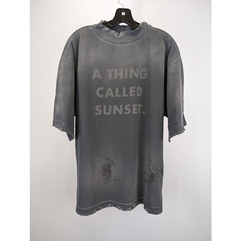 Palm Angels o1rshd1 Atcs Garment Dye Boxy T-Shirt in Black / White Size US XL / EU 56 / 4 - 1 Thumbnail