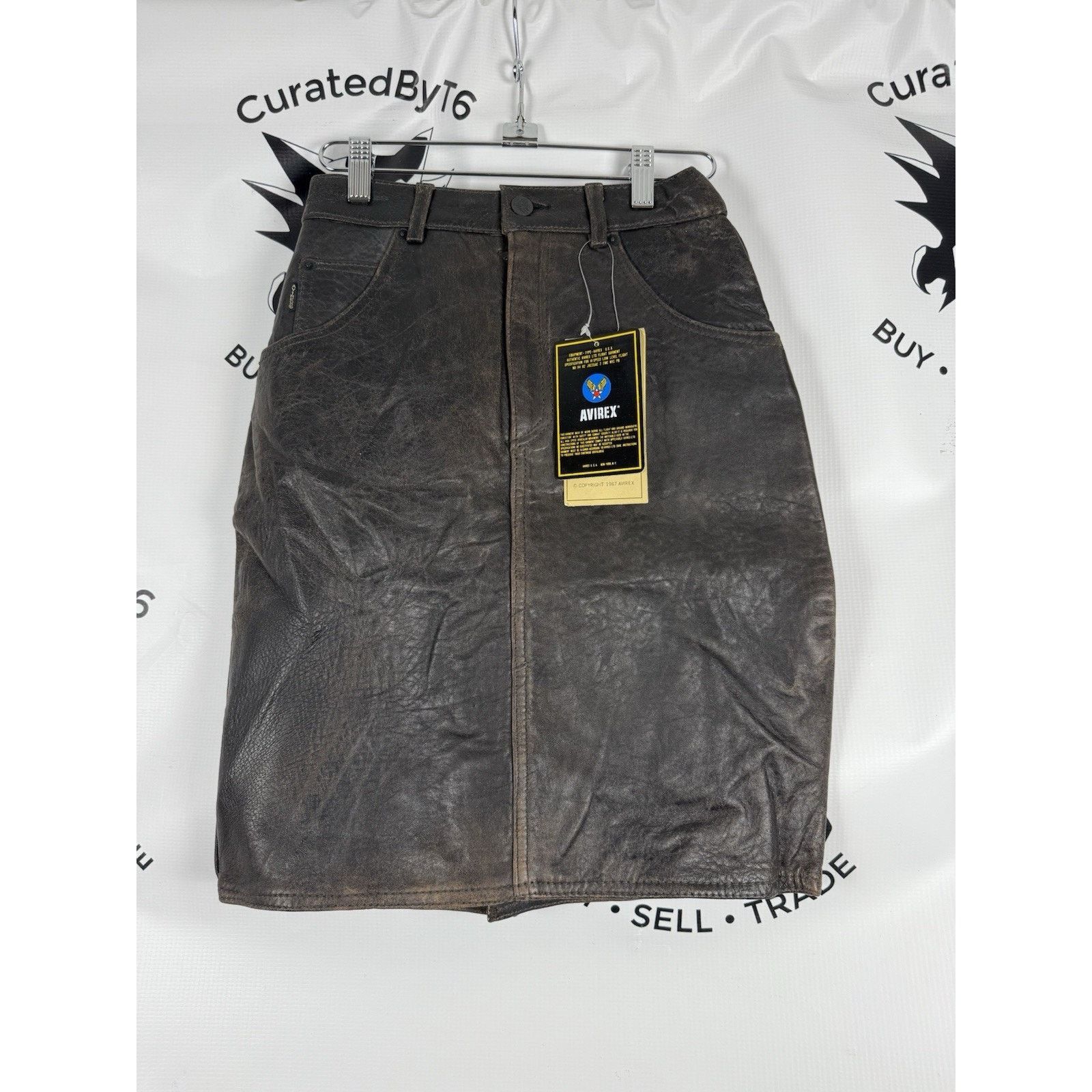 Avirex Women’s Vintage AVIREX Leather Skirt Size Small 1987 Size 24" / US 00 / IT 34 - 1 Thumbnail