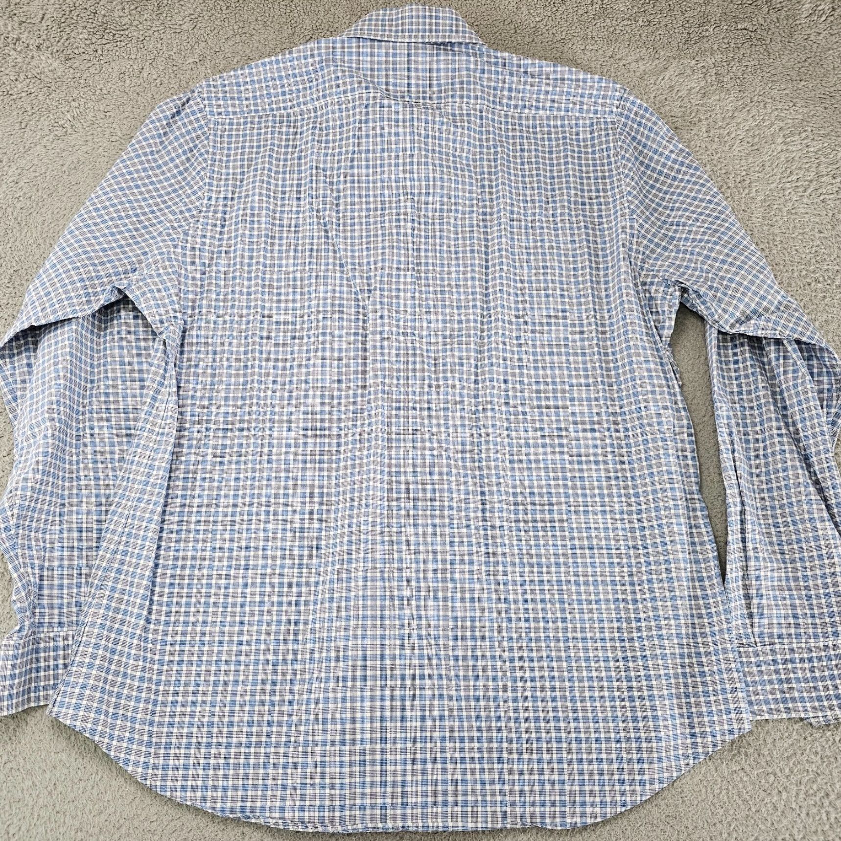 Express Express Shirt Mens Large Blue Check Button-Up Long Sleeve Size US L / EU 52-54 / 3 - 6 Thumbnail