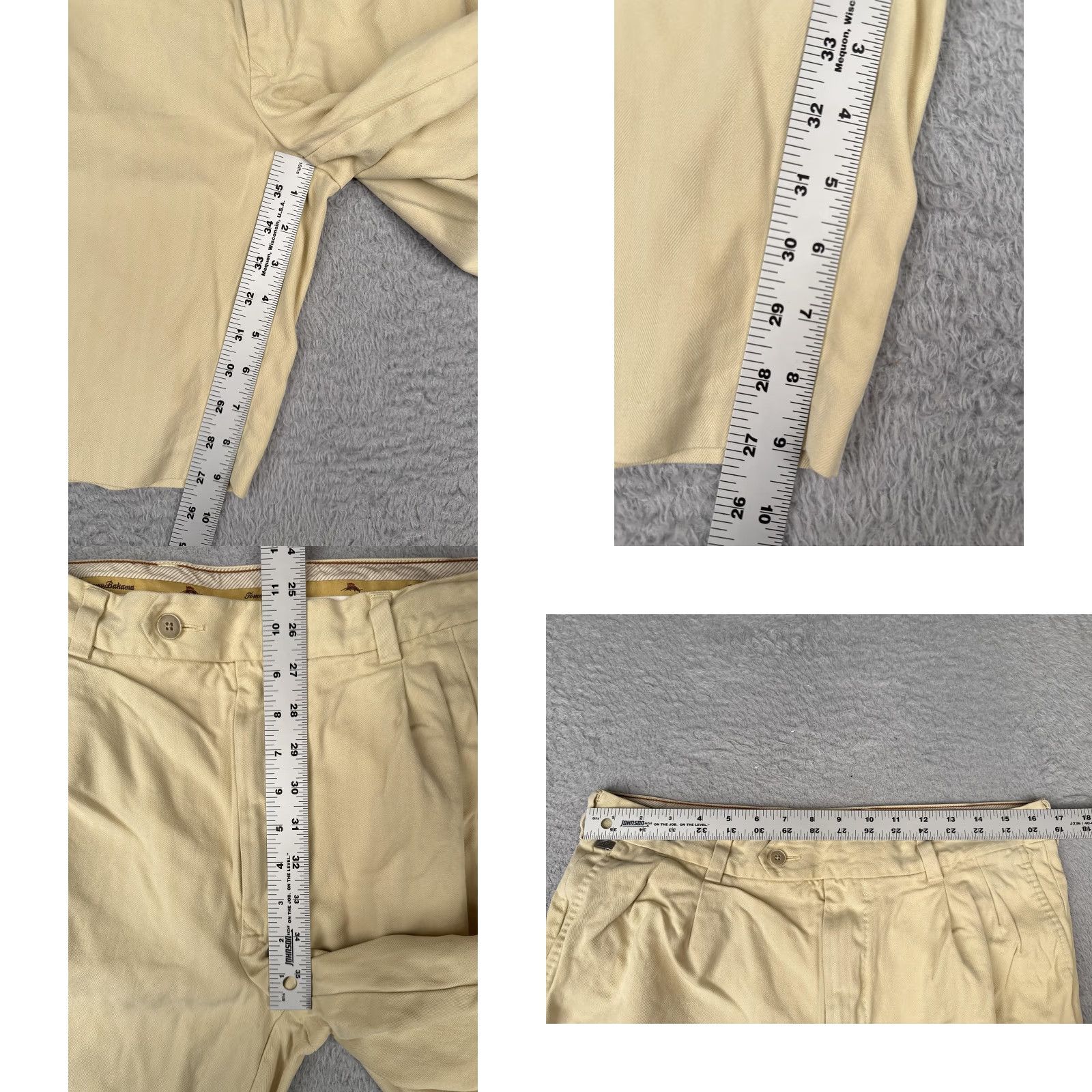 Tommy Bahama Tommy Bahama Shorts Mens 34 Khaki Silk Cotton Pleated Chino Zip Fly Herringbone Size US 34 / EU 50 - 8 Thumbnail