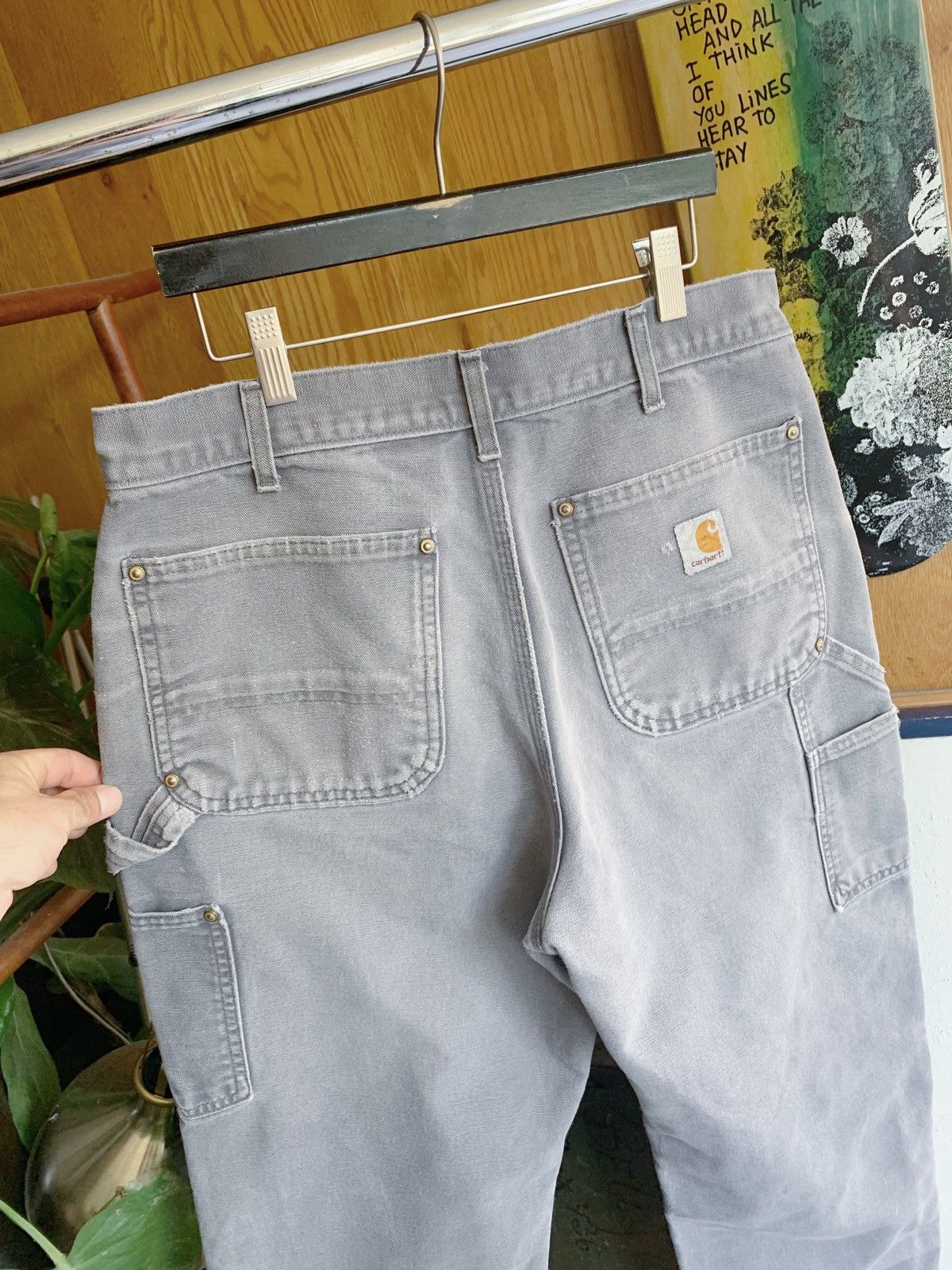 Carhartt Thrashed Sun Faded Distressed Double Knee Pants ERD GRUNGE Size US 32 / EU 48 - 8 Thumbnail