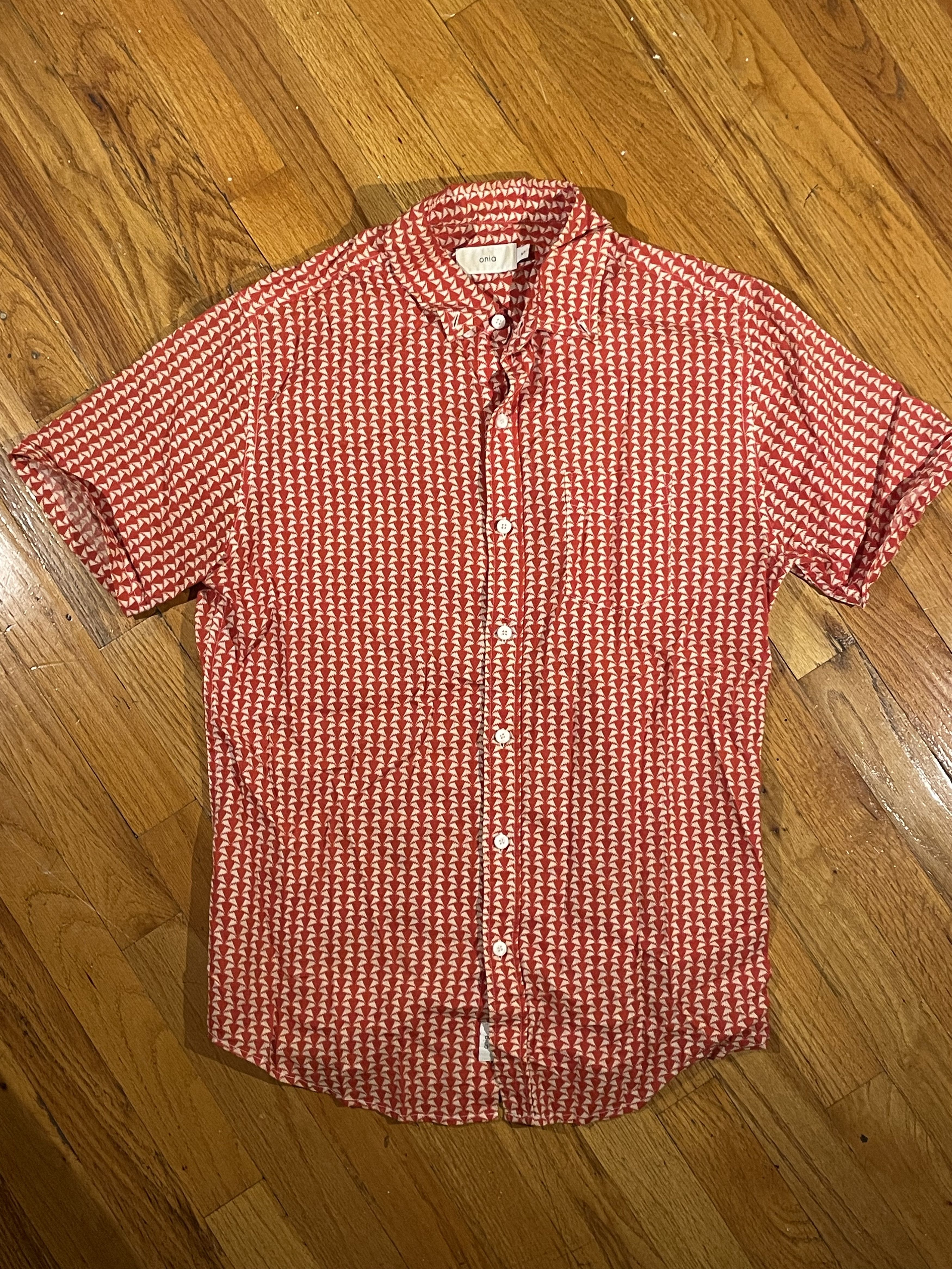 Onia Printed Short Sleeve Oxford Size US M / EU 48-50 / 2 - 1 Thumbnail