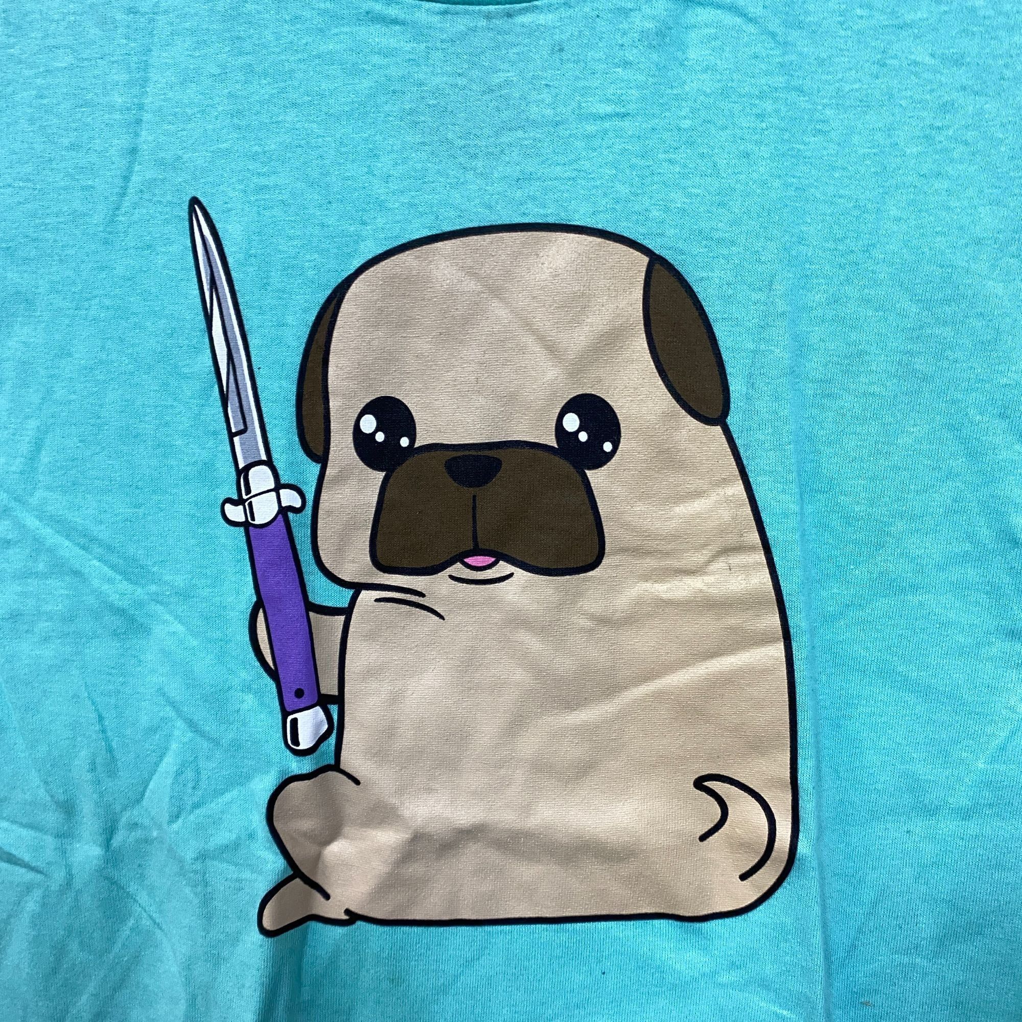 Other Doug The Thug Pug Butterfly Knife Kawaii Pop Art Tee M Size US M / EU 48-50 / 2 - 2 Thumbnail