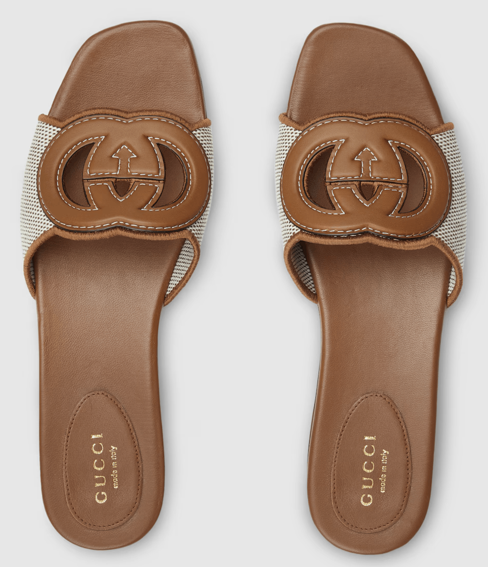 Gucci Gucci GG Interlocking Logo Brown Flat Slide Sandal 42 Size US 12 / IT 42 - 10 Thumbnail