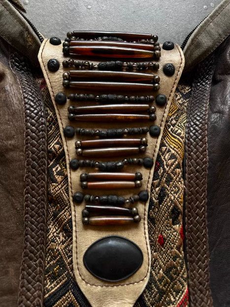 14th Addiction Early Patchwork Leather & Dzi Bead Copper-Buckle Handbag Size ONE SIZE - 5 Thumbnail