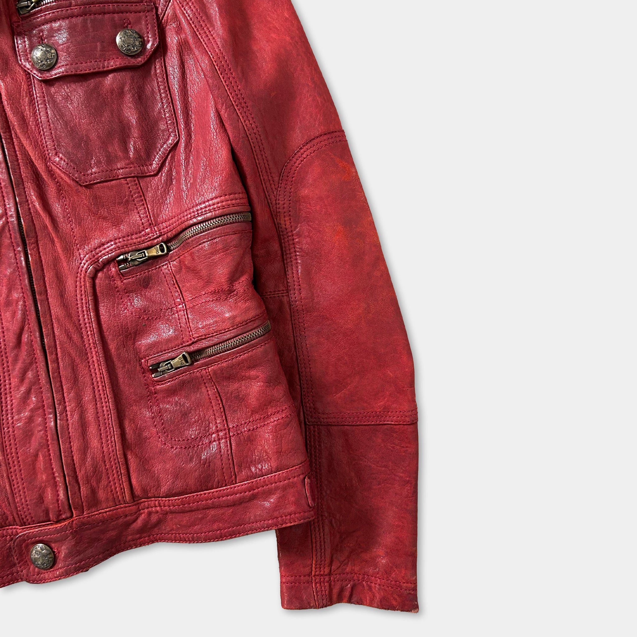 Dolce & Gabbana Dolce & Gabbana Red Leather Jacket Size US M / EU 48-50 / 2 - 3 Thumbnail