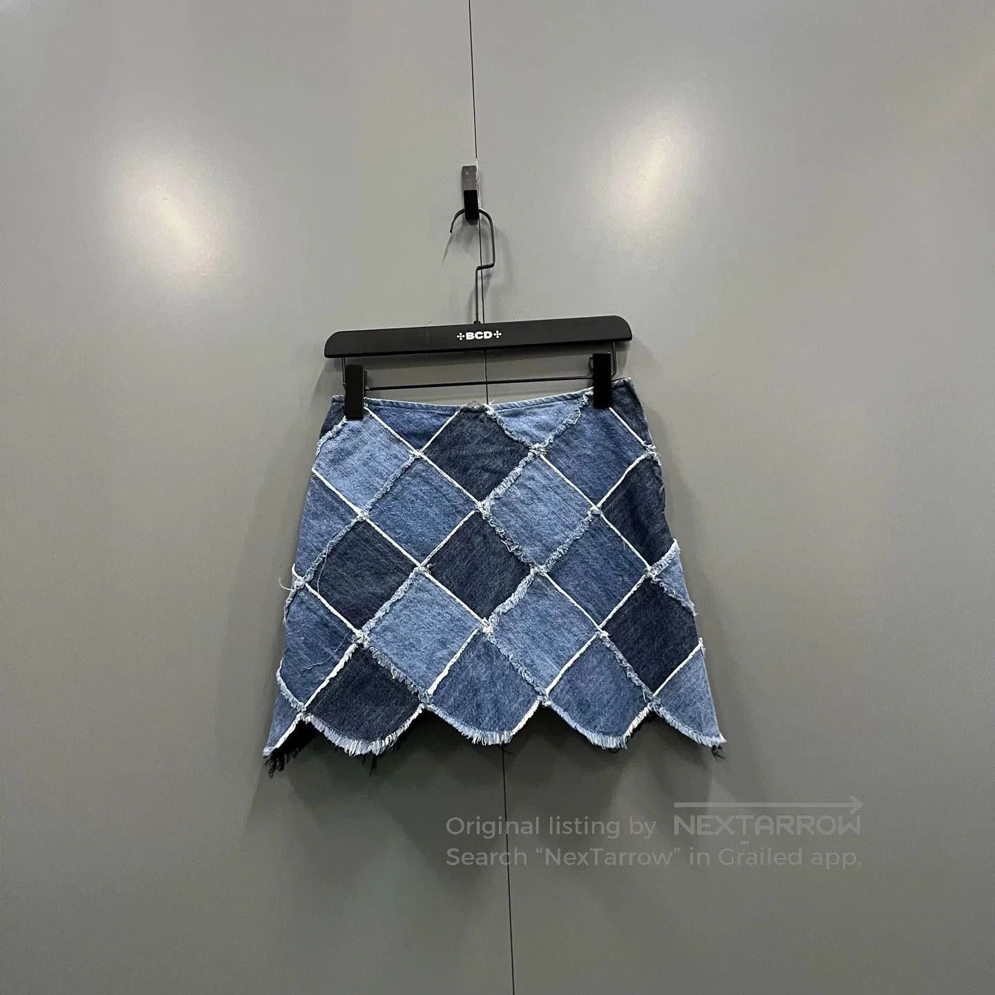 Miu Miu Miu Miu Denim Plaid Patchwork Skirt. Size 35" - 1 Thumbnail
