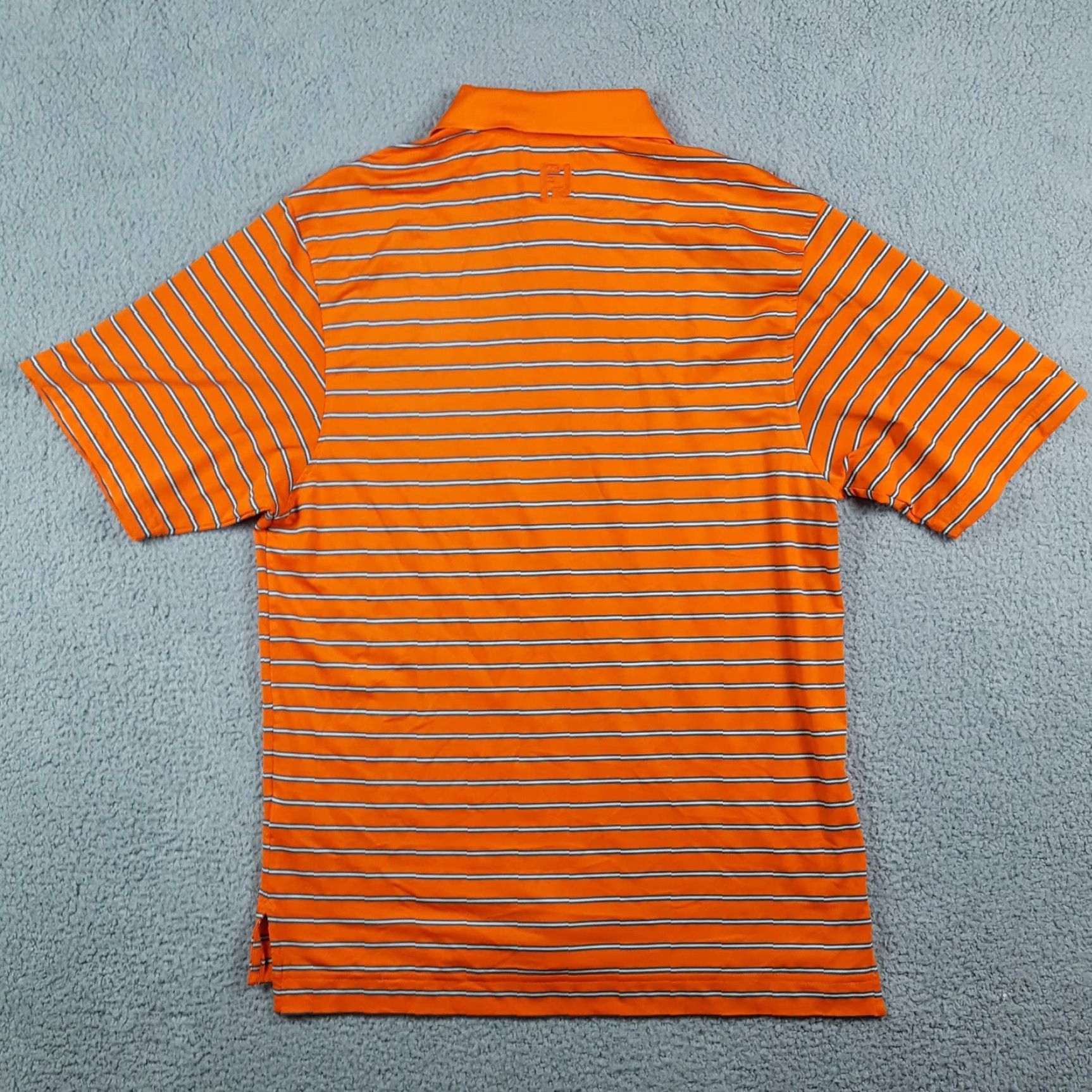Footjoy VINTAGE FootJoy Polo Shirt Athletic Collar Striped Stretch Polyester size M Orange Men Polo Shirt Size US M / EU 48-50 / 2 - 6 Thumbnail