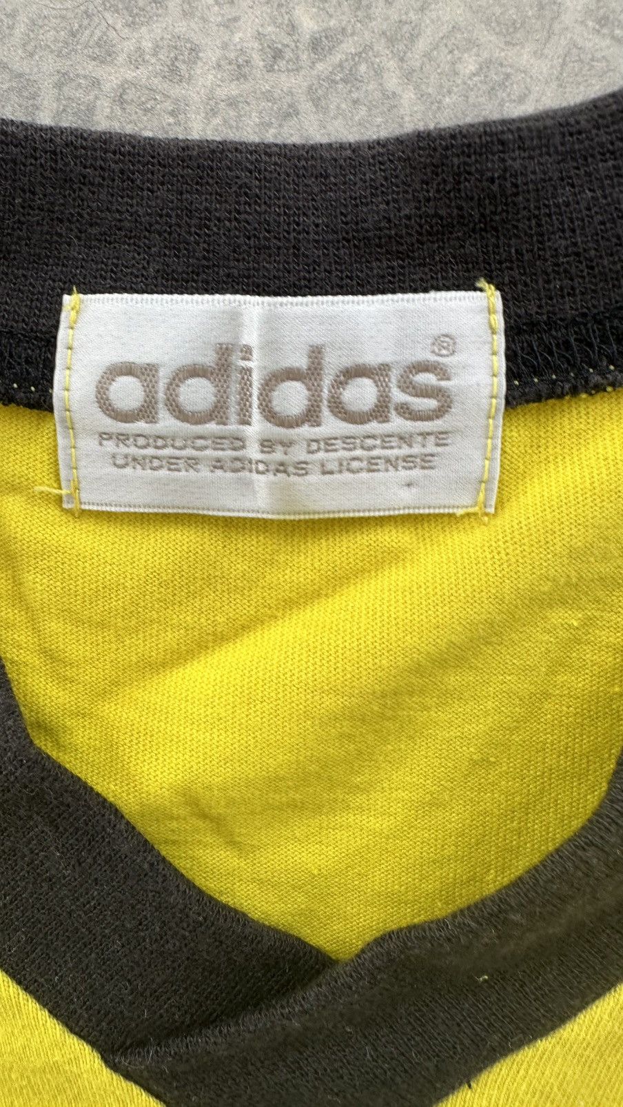 Adidas × Vintage VINTAGE ADIDAS YELLOW V NECK TEE Size US L / EU 52-54 / 3 - 3 Thumbnail