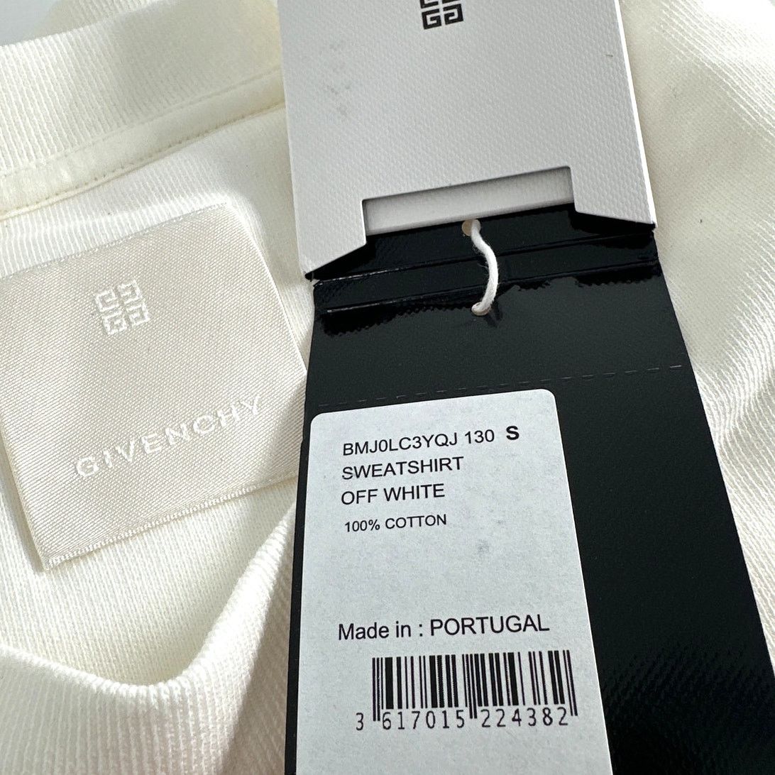 Givenchy GIVENCHY Off White Reverse Fleece Sweatshirt Size S Size S / US 4 / IT 40 - 4 Thumbnail
