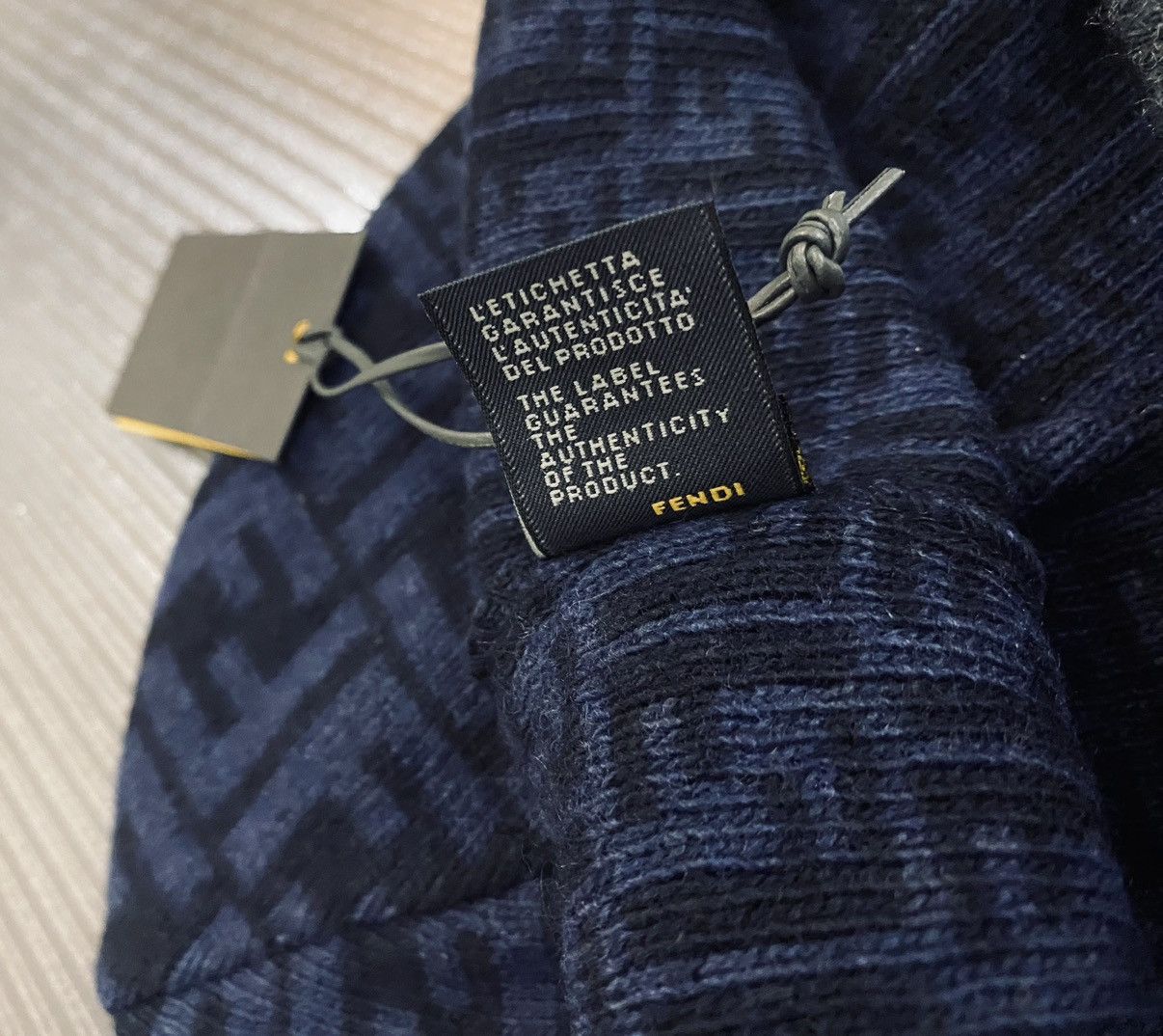 Fendi Fendi 🇮🇹 Blue/Black Wool blend FF Beanie unisex NEW Size ONE SIZE - 11 Thumbnail