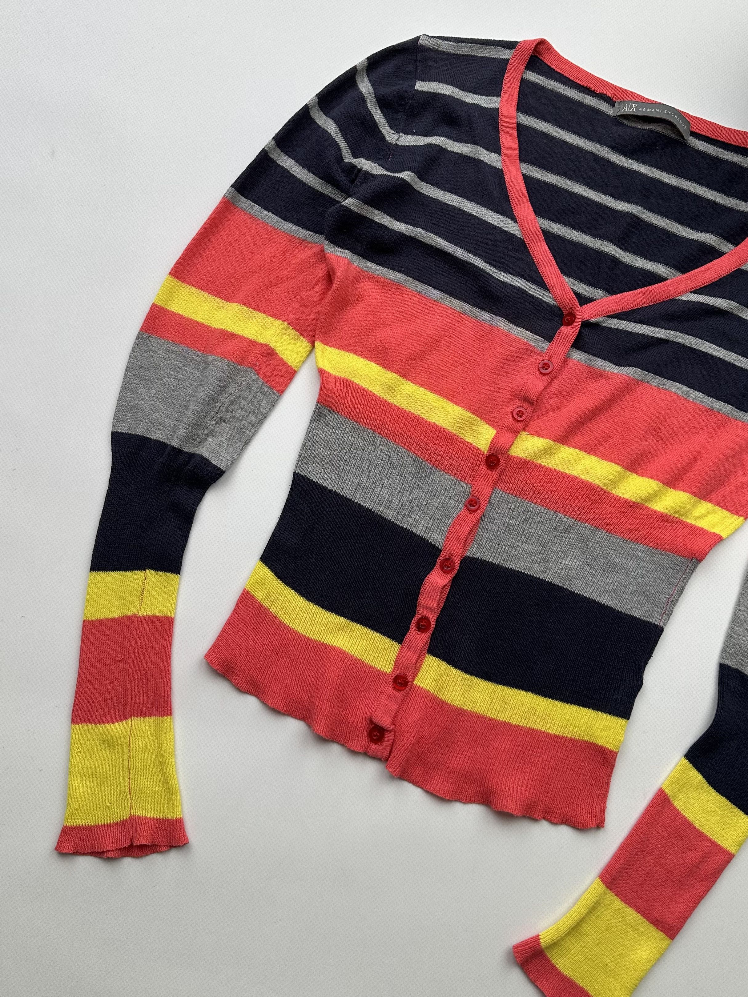 Armani Exchange Armani Exchange Vintage Striped Buttons Sweater (502) Size S / US 4 / IT 40 - 2 Thumbnail