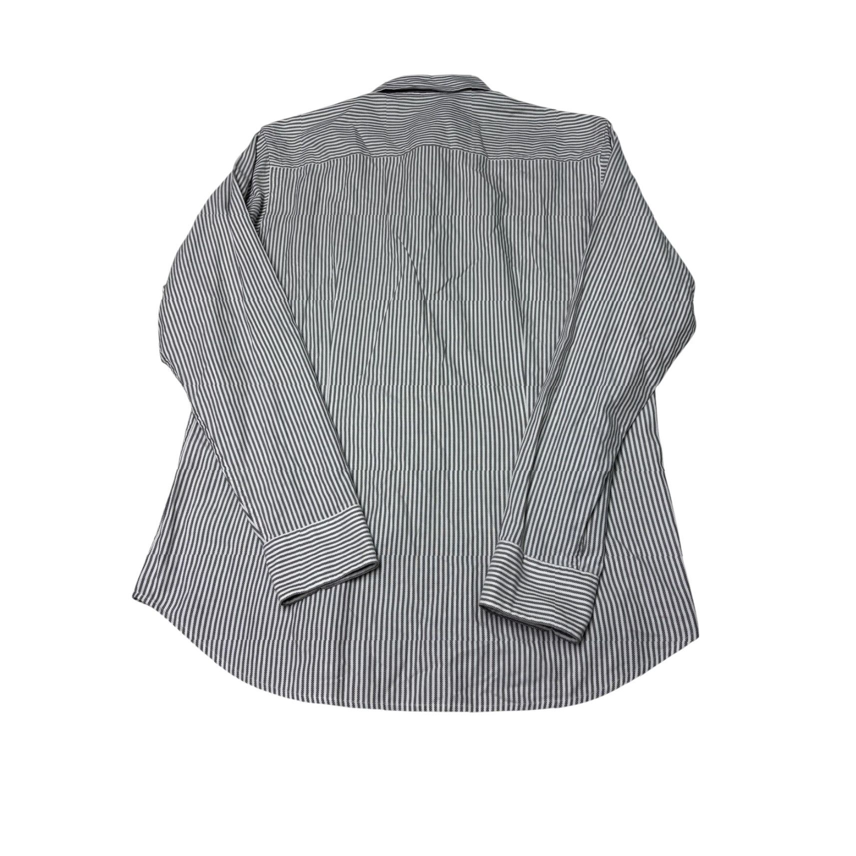 Vintage Zegna Sport Mens Striped Button-Down Shirt Grey White Cotton M Regular Chest Pocket Casual Business Size US M / EU 48-50 / 2 - 6 Thumbnail