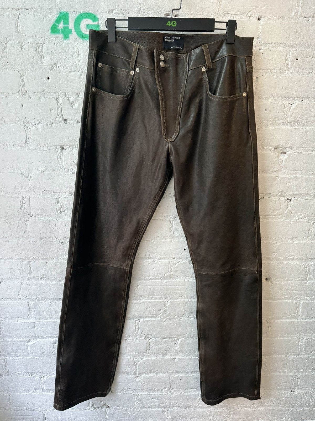 Enfants Riches Deprimes ERD ROCKSTAR TRAVIS SCOTT BROWN LEATHER JEANS PANTS 32 33 Size US 32 / EU 48 - 2 Thumbnail