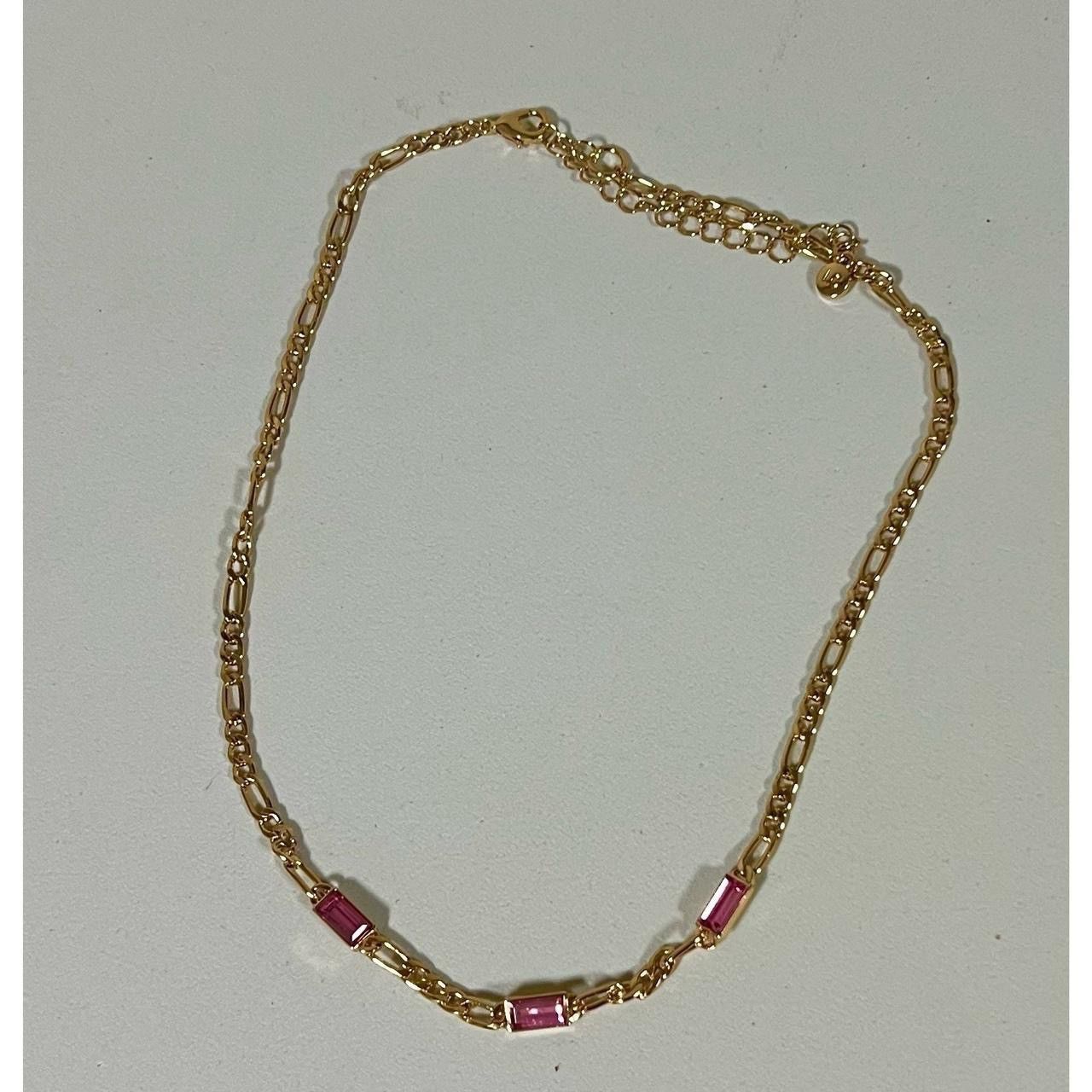 Jewelry × Vintage Gold Pink Diamond Gemstone Chainlink Necklace Jewelry 💖 Size ONE SIZE - 5 Thumbnail