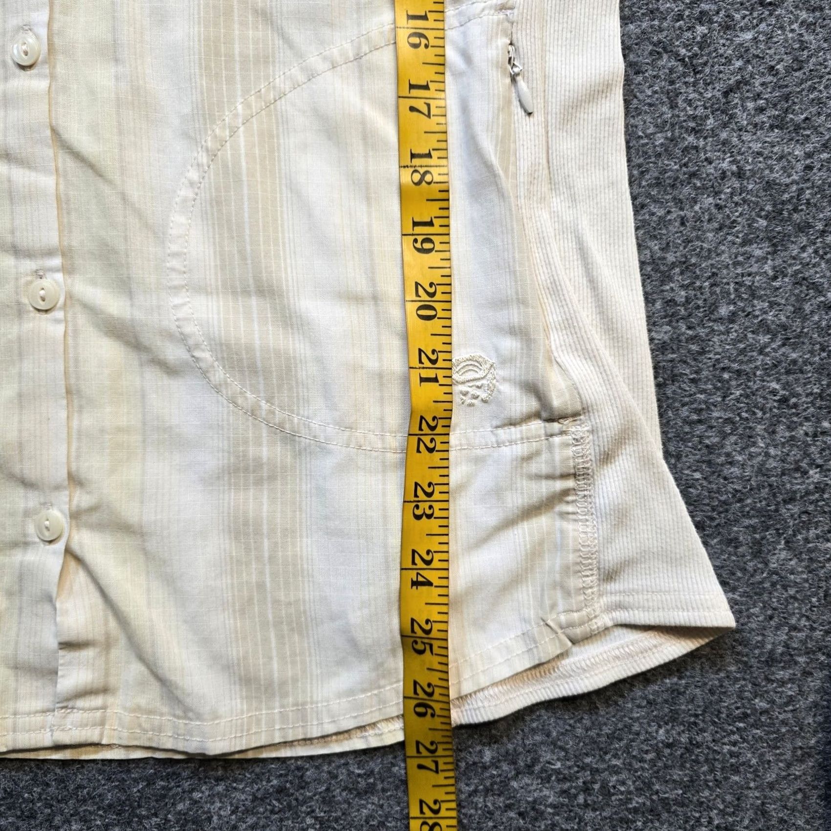 Mountain Hardwear Mountain Hardwear Top Womens 12 Beige Hooded Pockets Striped Casual Button-Up Shirt Size XL / US 12-14 / IT 48-50 - 6 Thumbnail