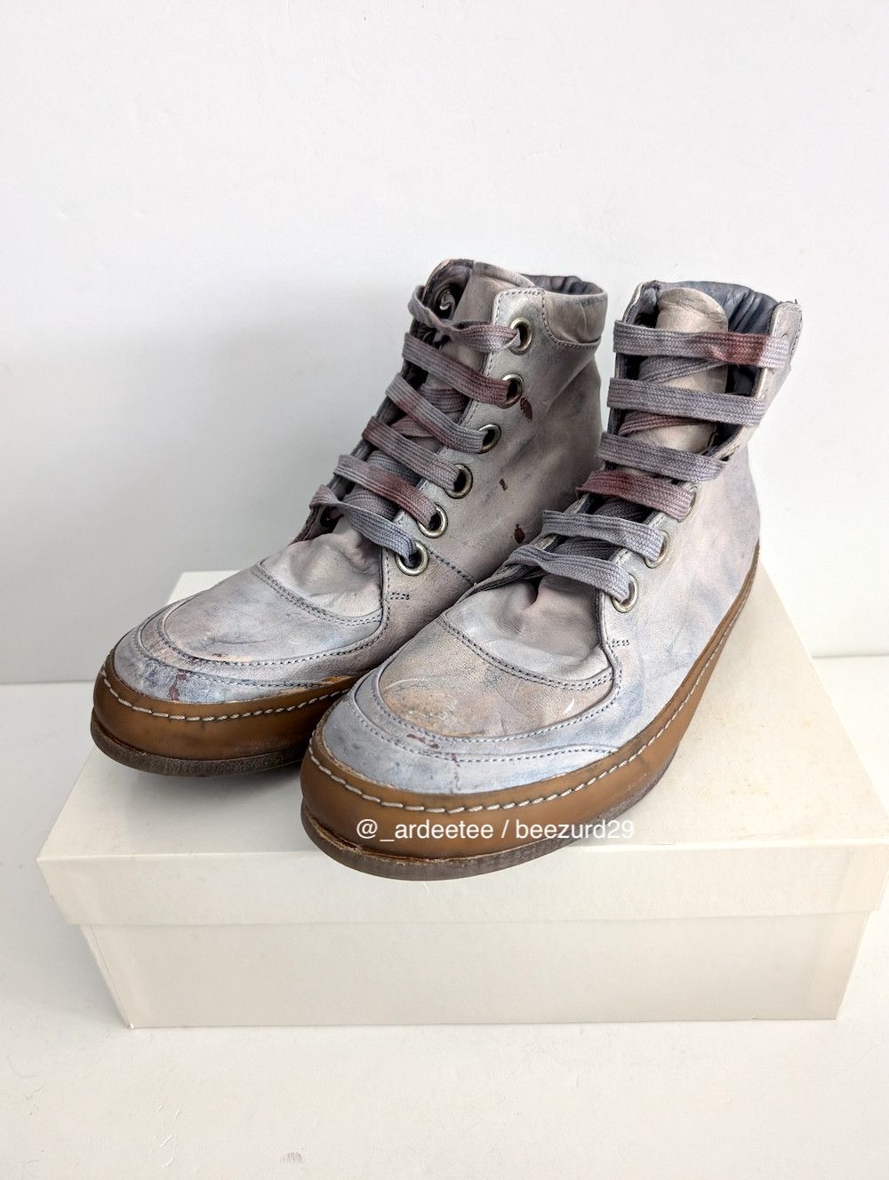 A1923 *NEW* INDIGO OIL CAVALLO HIGH SNEAKERS Size US 8 / IT 38 - 5 Thumbnail