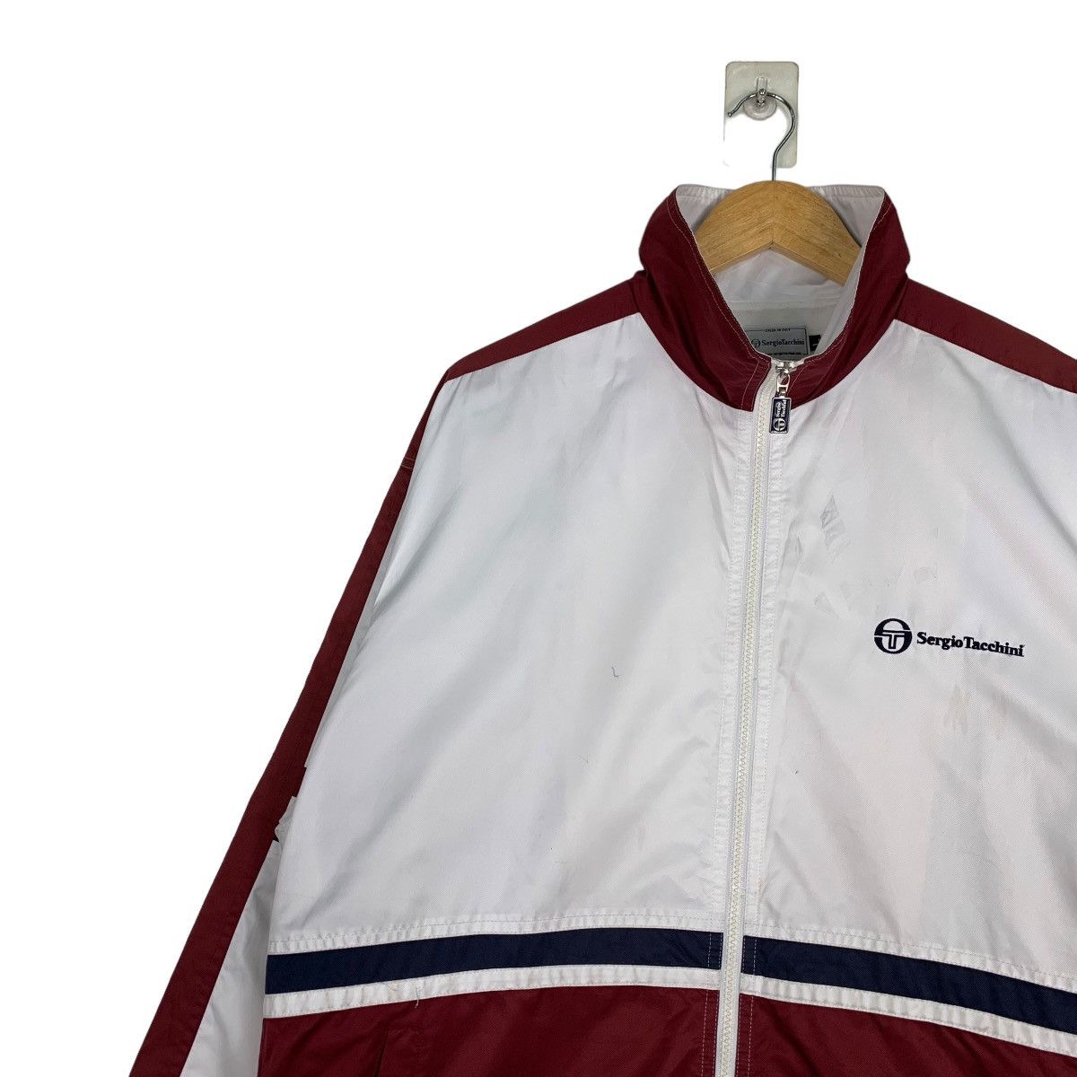 Sergio Tacchini SERGIO TACCHINI Red White Colorblock Light Jacket #1013-C45 Size US L / EU 52-54 / 3 - 6 Thumbnail