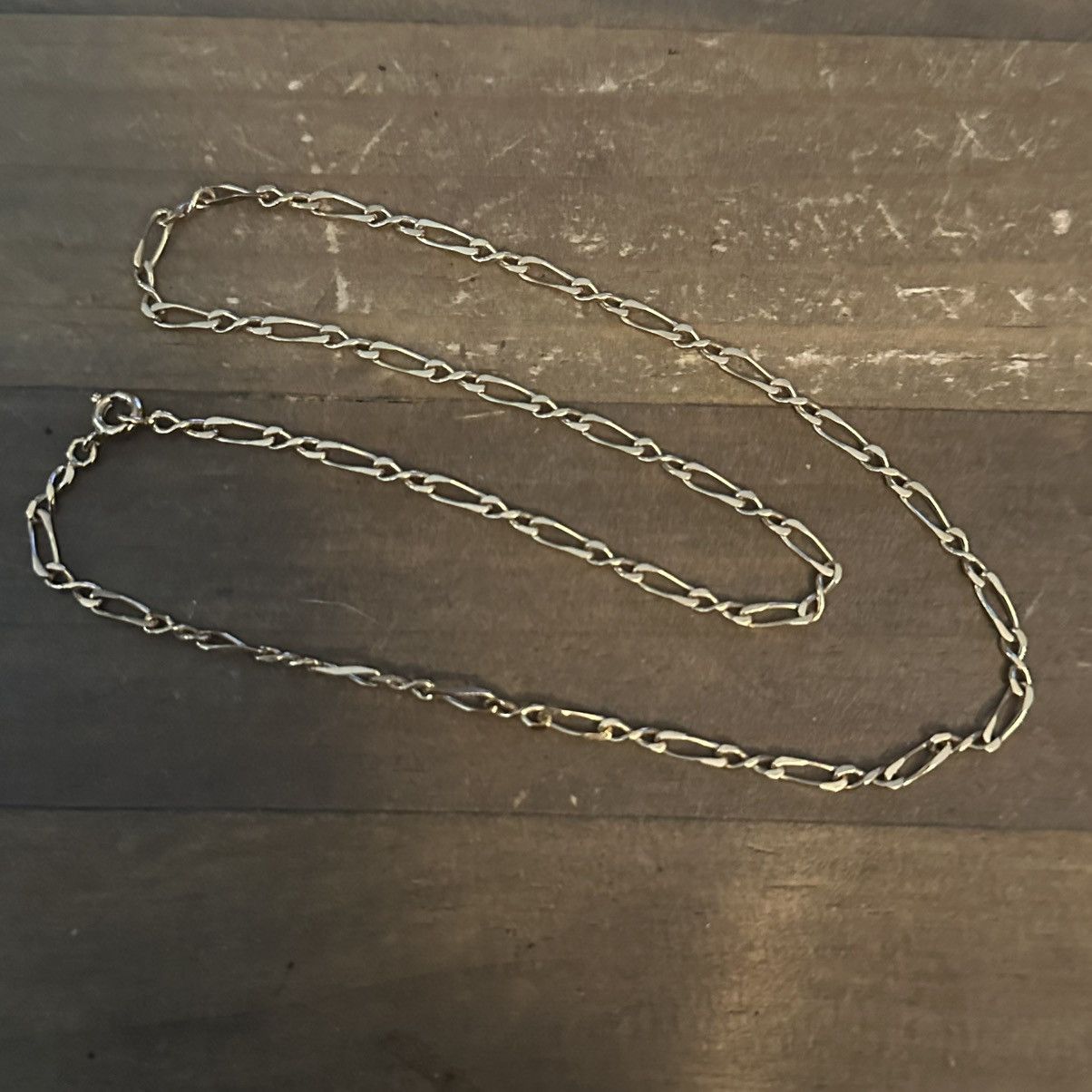 Vintage Vintage gold tone figaro chain necklace Size ONE SIZE - 2 Thumbnail