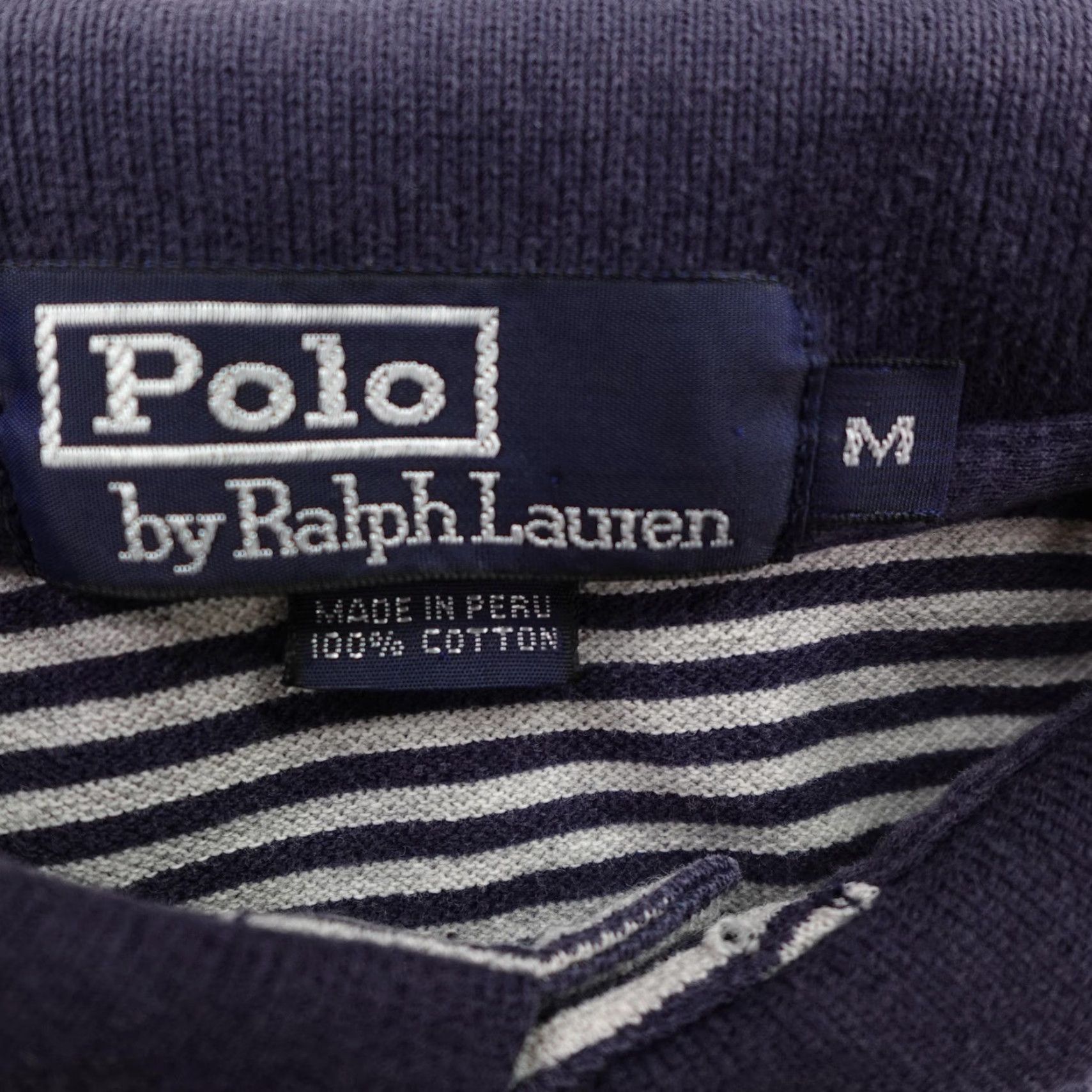 Polo Ralph Lauren VINTAGE Polo Ralph Lauren Blue Striped Polo Shirt Mens Medium Collared Regular Fit Size US M / EU 48-50 / 2 - 7 Thumbnail