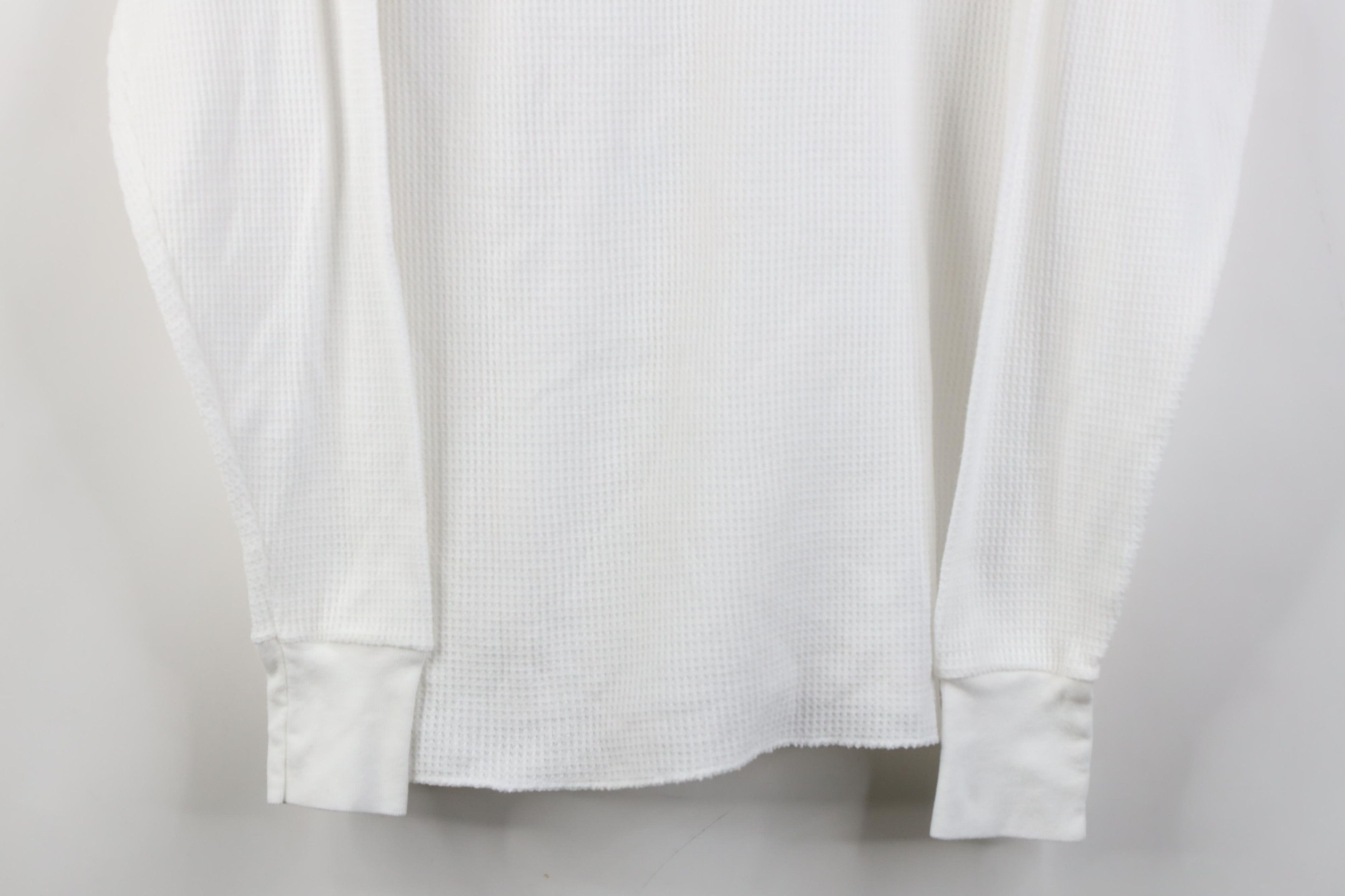 Hanes Vintage 80s 90s Hanes Waffle Knit Long Sleeve T-Shirt White Size US L / EU 52-54 / 3 - 3 Thumbnail