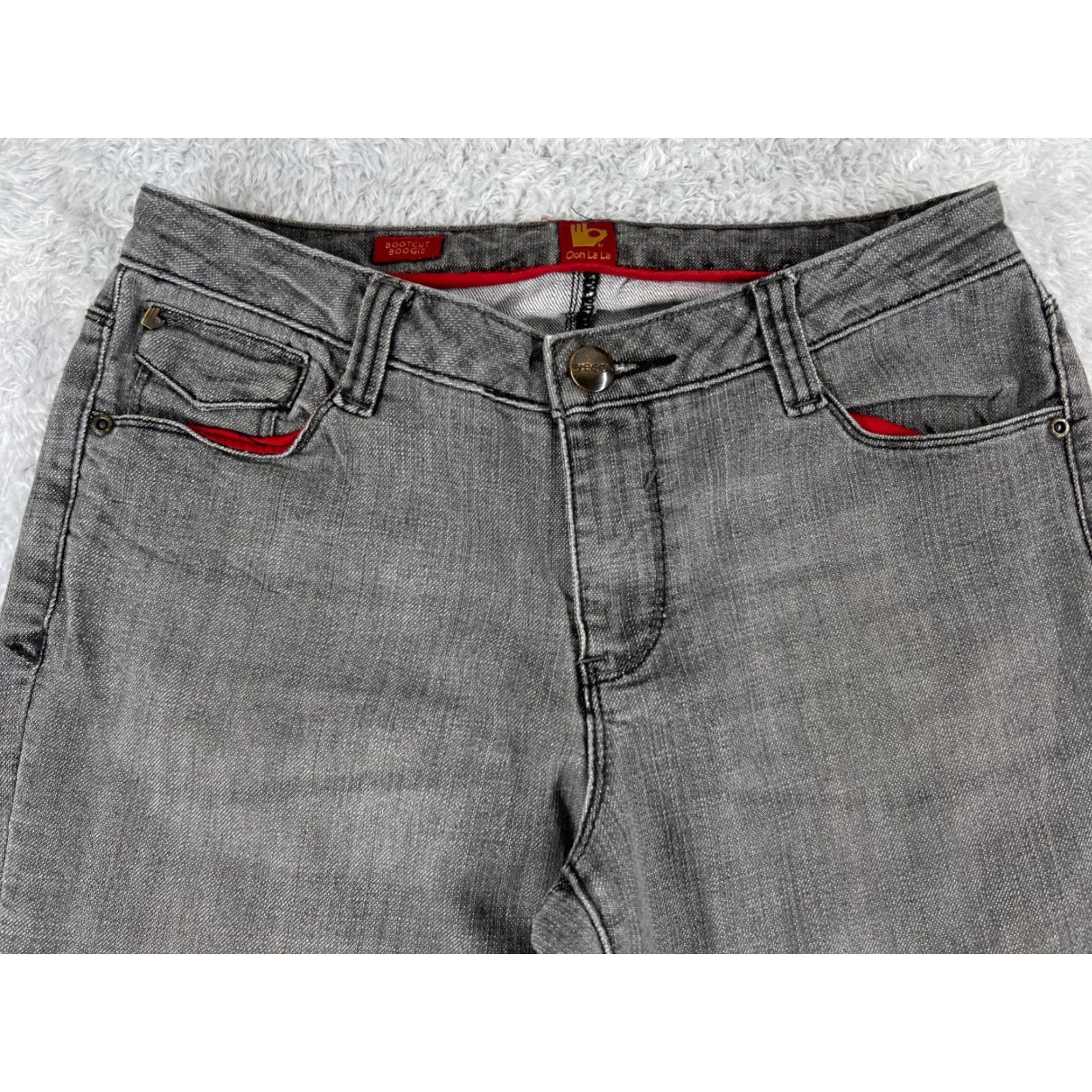 Other OOH LA LA Jeans Womens 4 Gray Denim Bootcut Low Rise Size 27" / US 4 / IT 40 - 4 Thumbnail