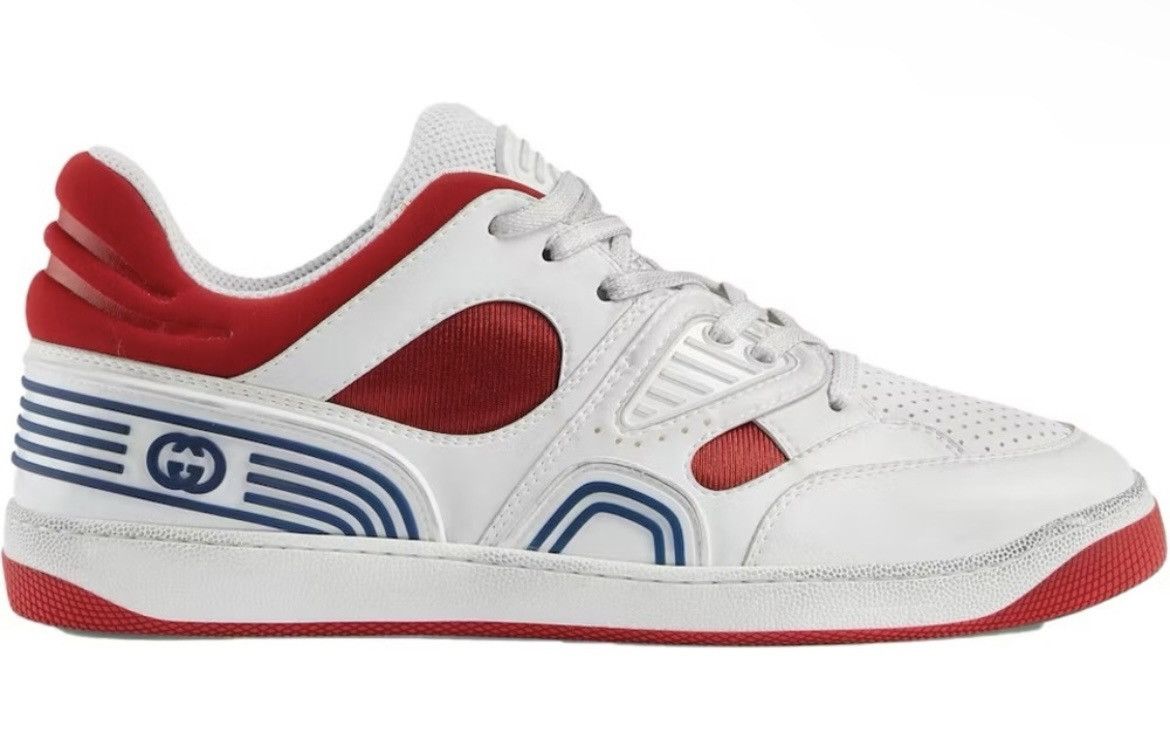 Gucci Gucci Demetra Basket Low Sneaker White/Red size 12 Size US 12 / EU 45 - 1 Thumbnail