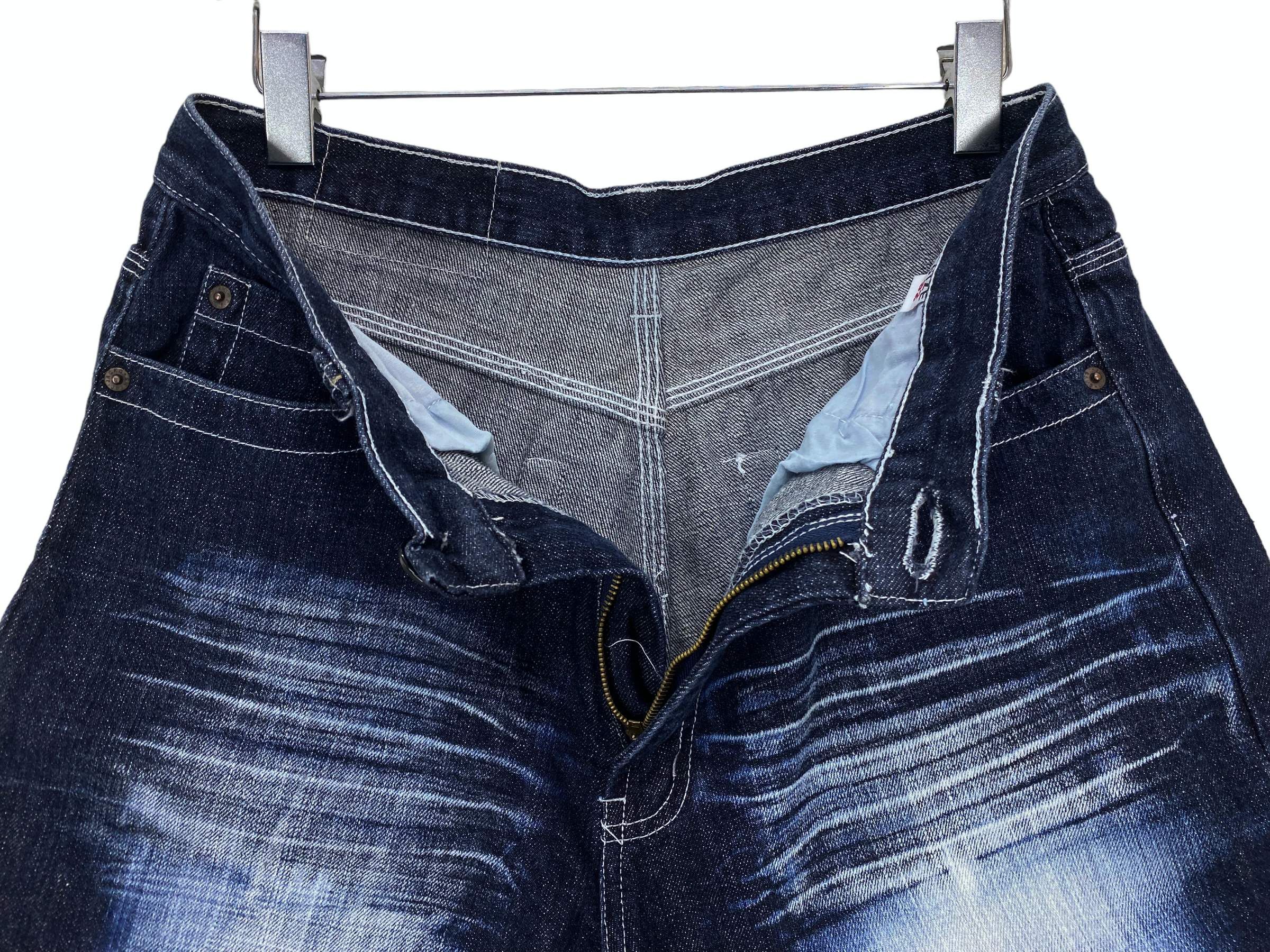 Japanese Brand Jacko Acid Wash Baggy Jeans Hip Hop Denim Size US 31 - 4 Thumbnail