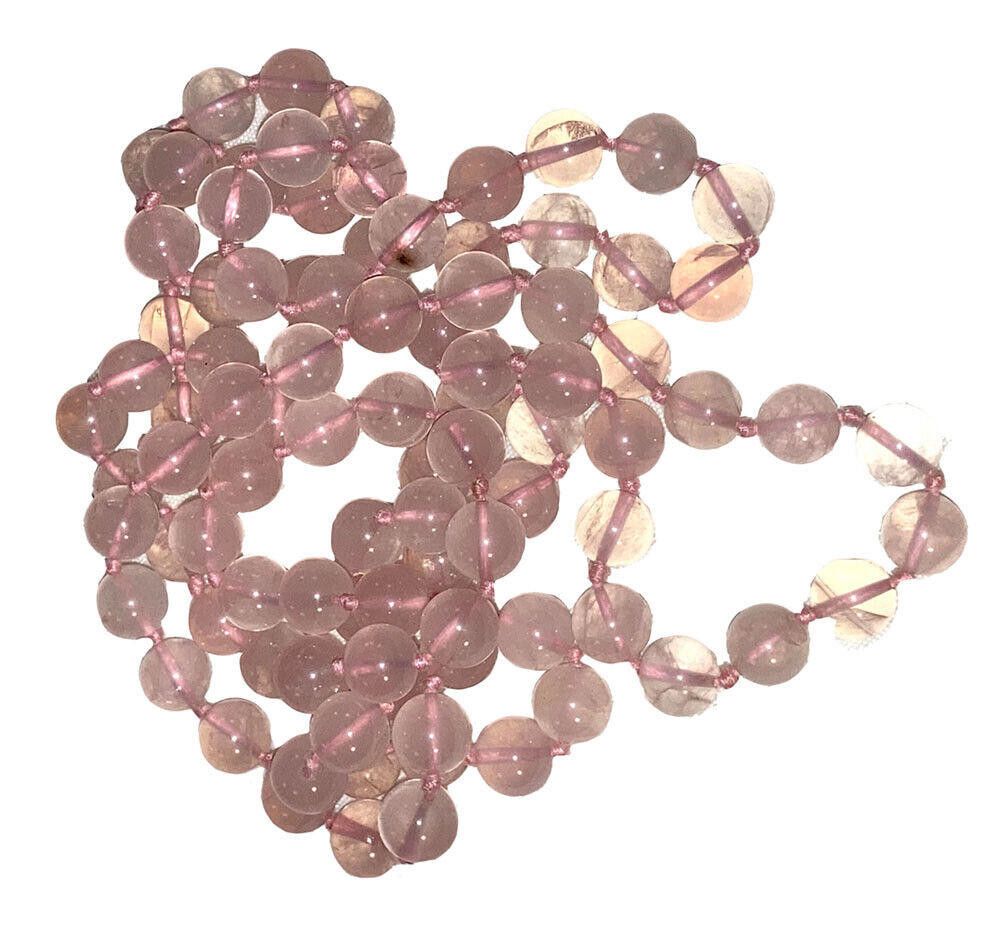 Designer Rose Quartz Round Bead Endless Necklace Size ONE SIZE - 3 Thumbnail