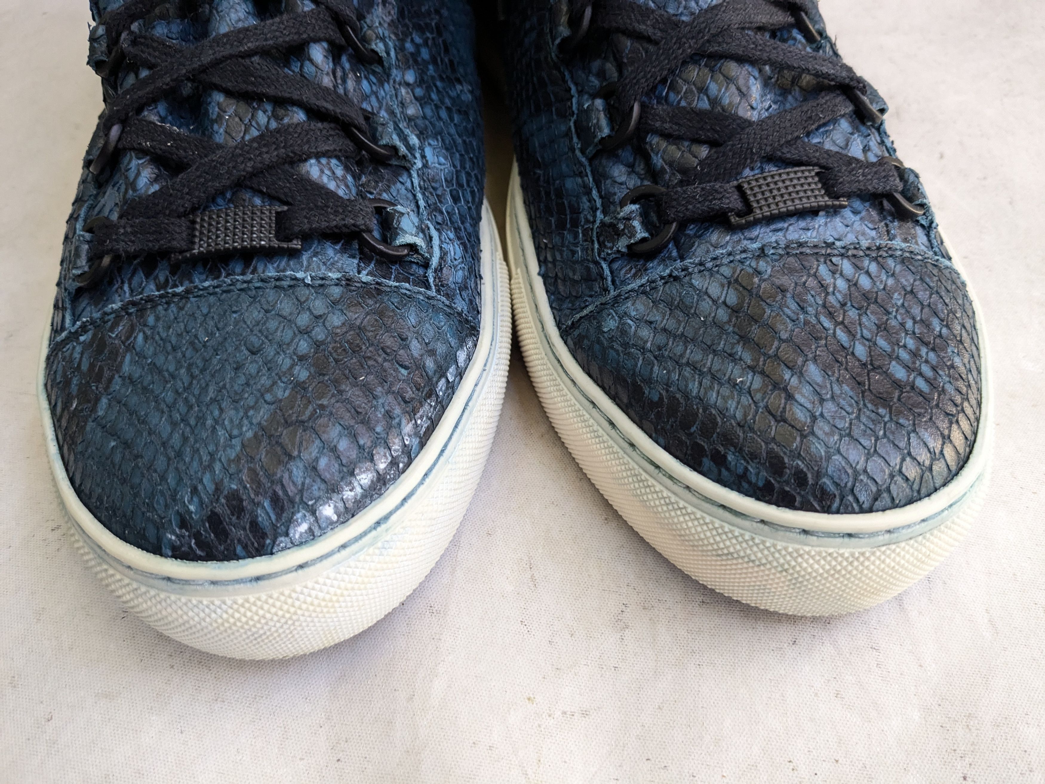 Balenciaga Balenciaga Arena Blue 12 High Tops Leather Snakeskin Size US 12 / EU 45 - 2 Thumbnail