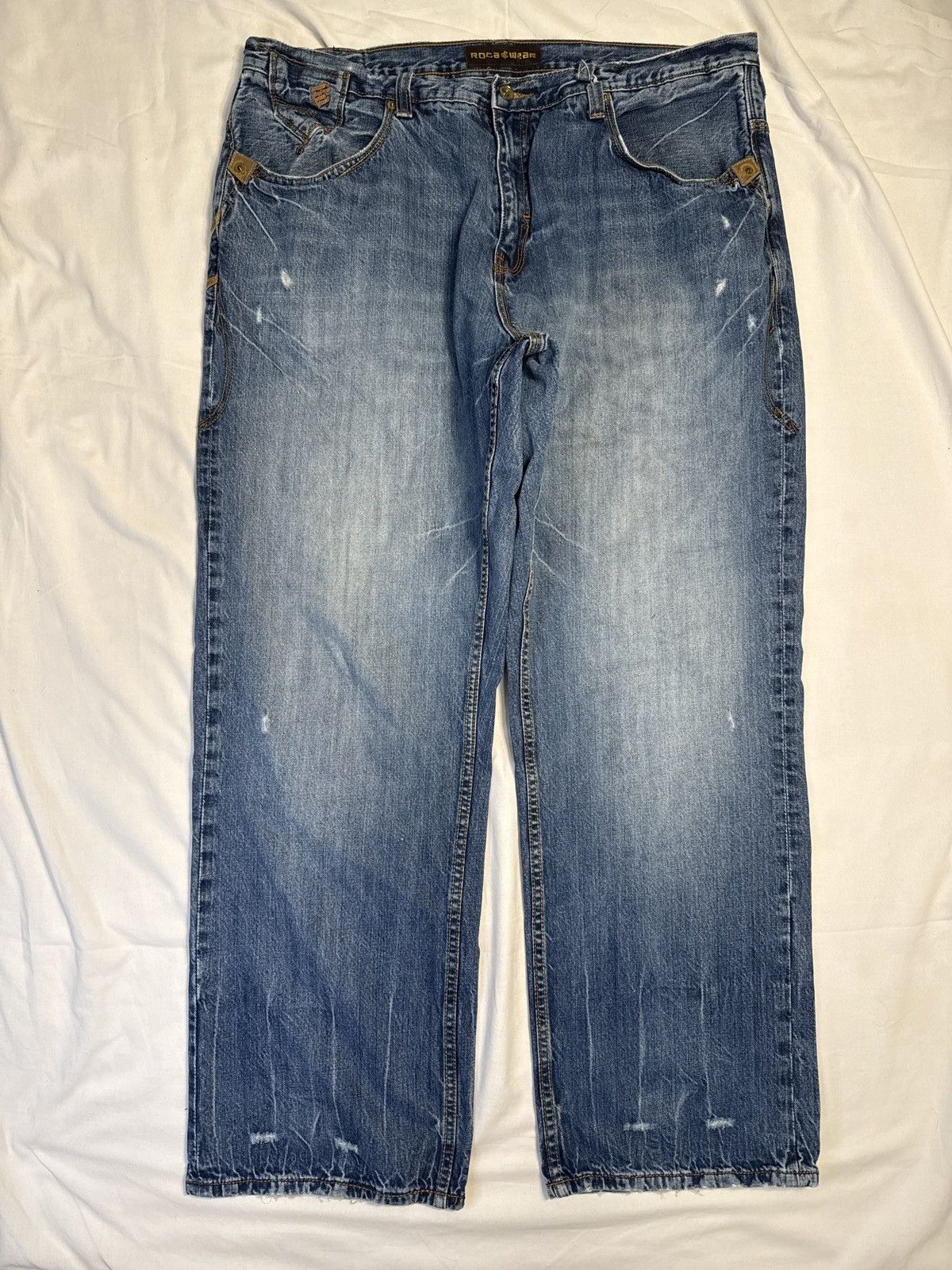 Rocawear Vintage Y2K Rocawear Baggy Distressed Blue Jeans Size US 40 / EU 56 - 2 Thumbnail