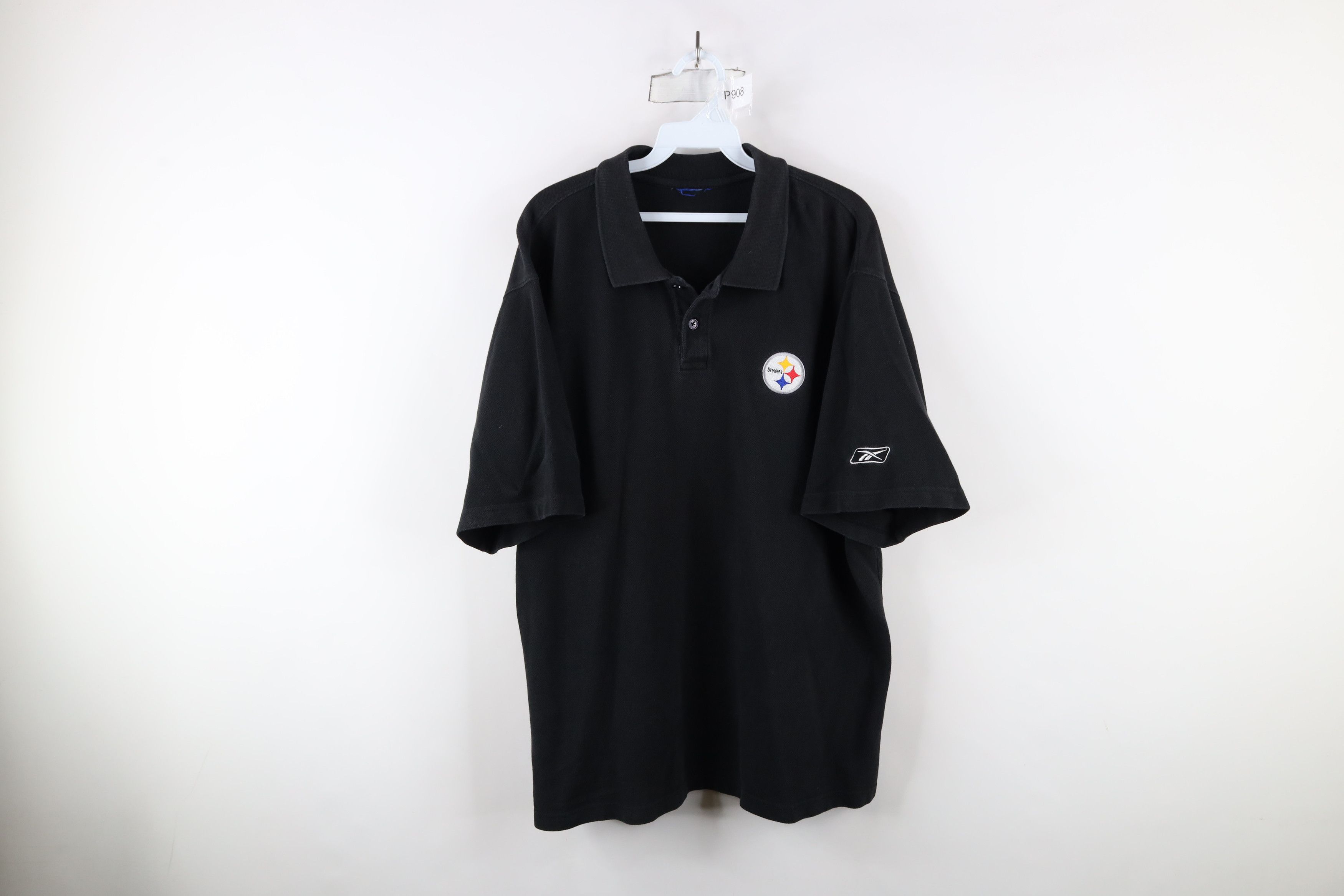 Reebok × Vintage Vintage 90s Reebok Pittsburgh Steelers Football Polo Shirt Size US XL / EU 56 / 4 - 1 Thumbnail