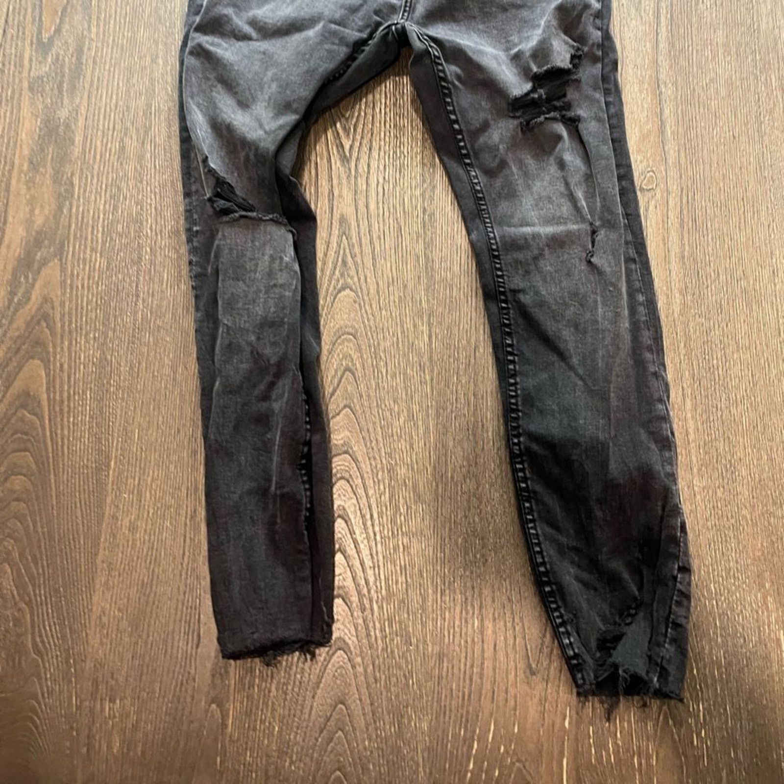 Pull & Bear Pull & Bear Skinny Leg Black High Rise Jeans Size 31 Size 31" - 3 Thumbnail