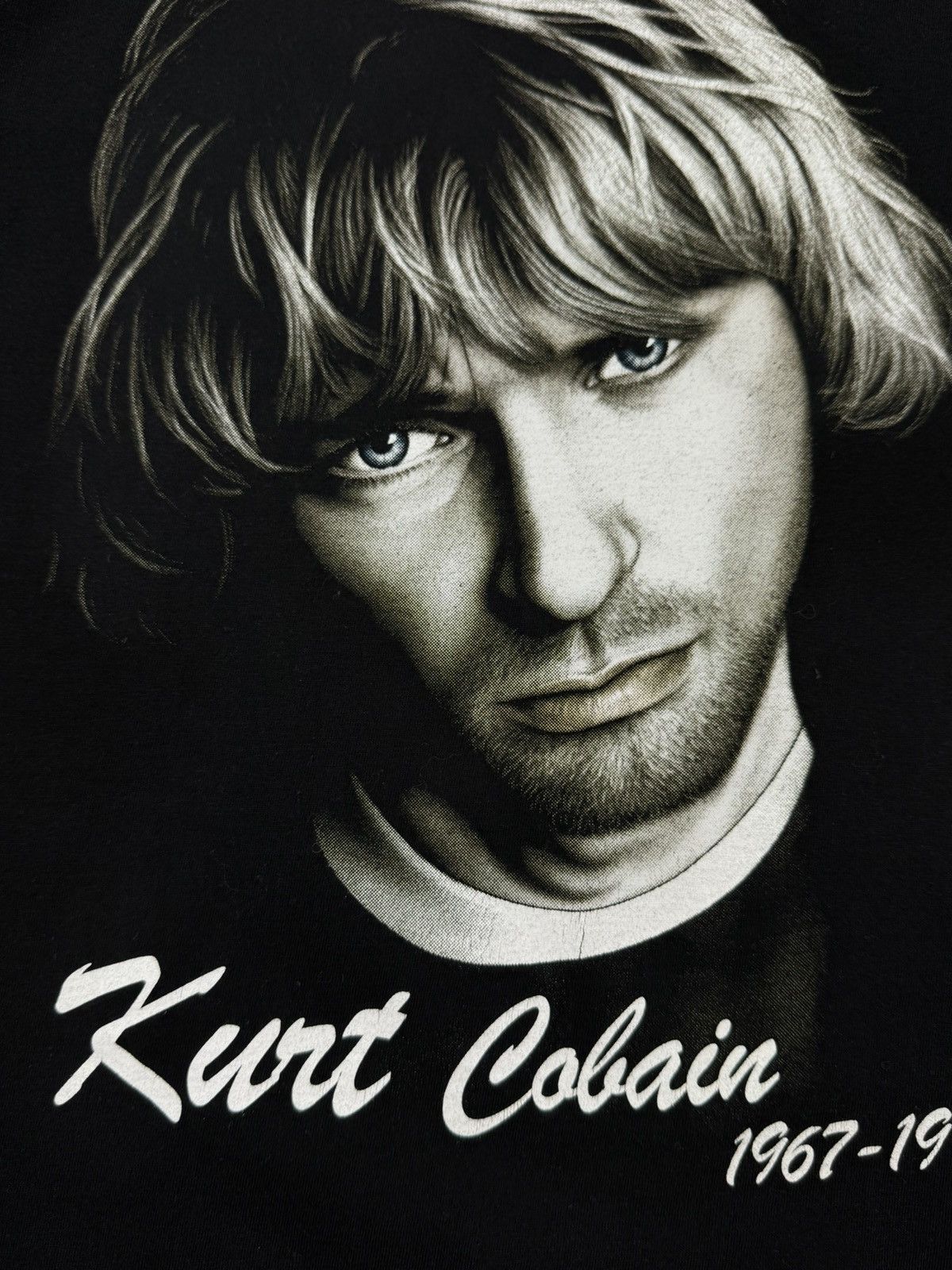 Band Tees × Vintage 90’s Vintage Kurt Cobain 1967-1994 RIP Single Stitch T-Shirt Size US M / EU 48-50 / 2 - 3 Thumbnail