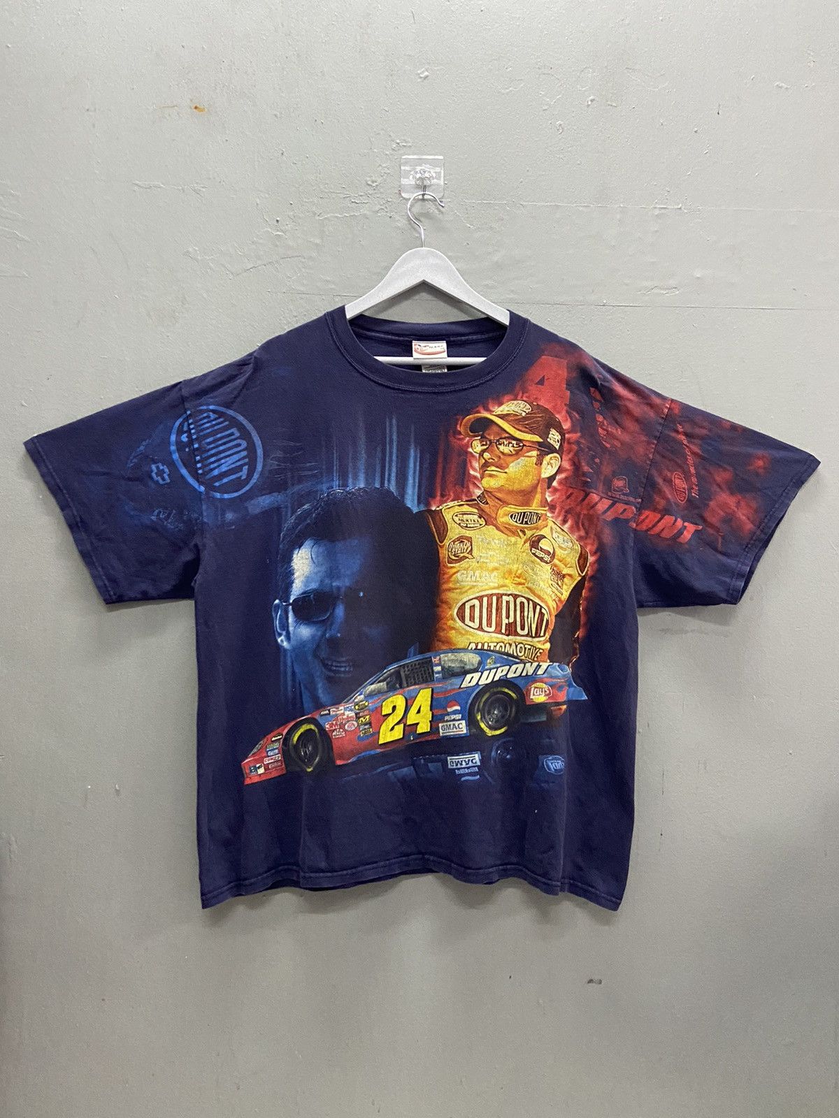 NASCAR VINTAGE JEFF GORDON 24 NASCAR Y2K OVER PRINT TEE SHIRT Size US XL / EU 56 / 4 - 1 Thumbnail