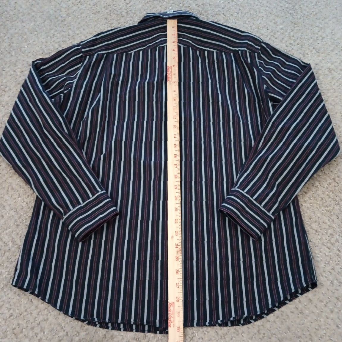 Apt. 9 Apt. 9 Shirt Mens Large Purple Black Striped Long Sleeve Button Up Cotton Size US L / EU 52-54 / 3 - 5 Thumbnail