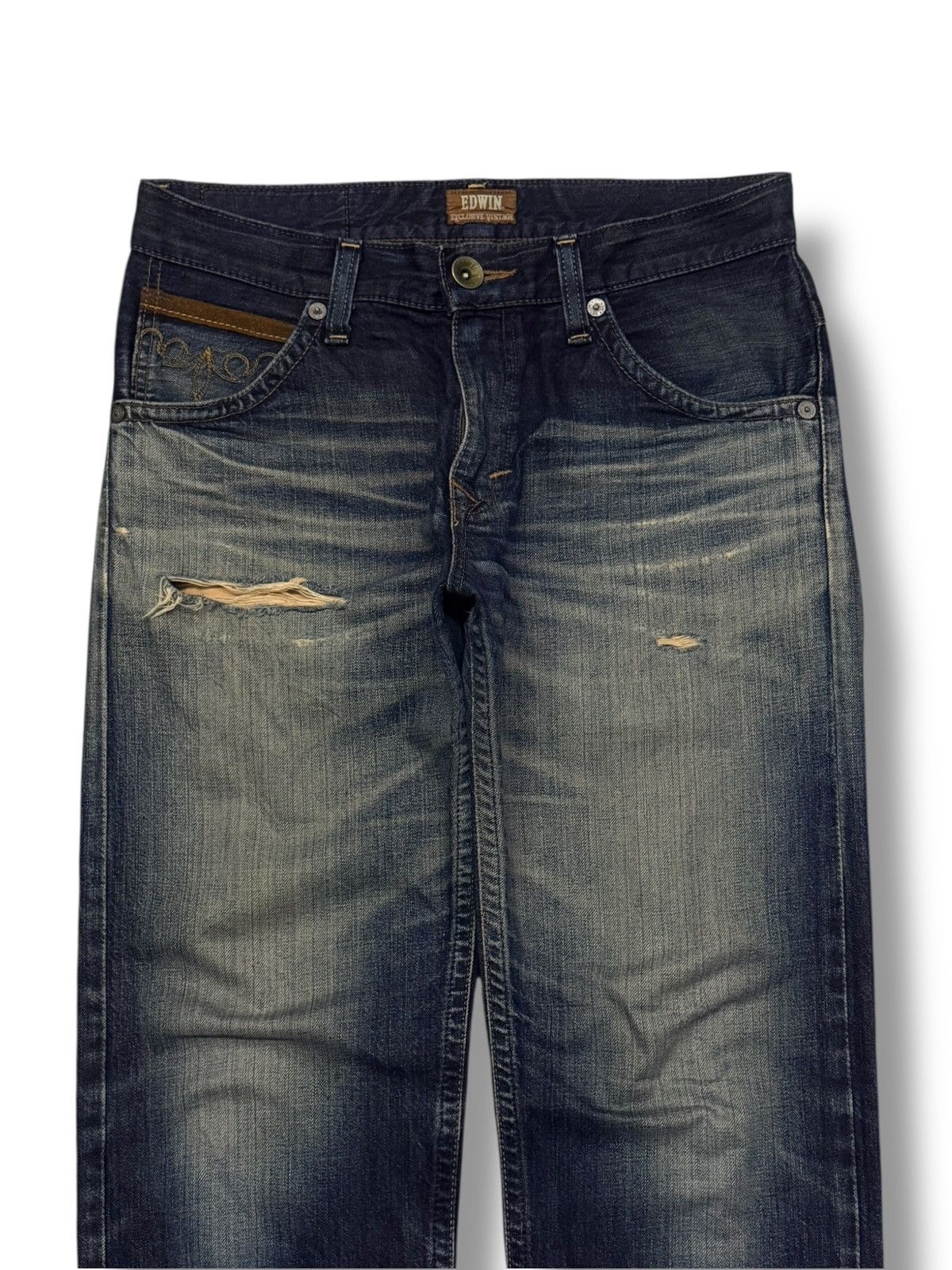 Edwin EDWIN 00s EVS403 Exclusive Vintage Japan Made Denim Jeans 33 Size US 33 - 4 Thumbnail